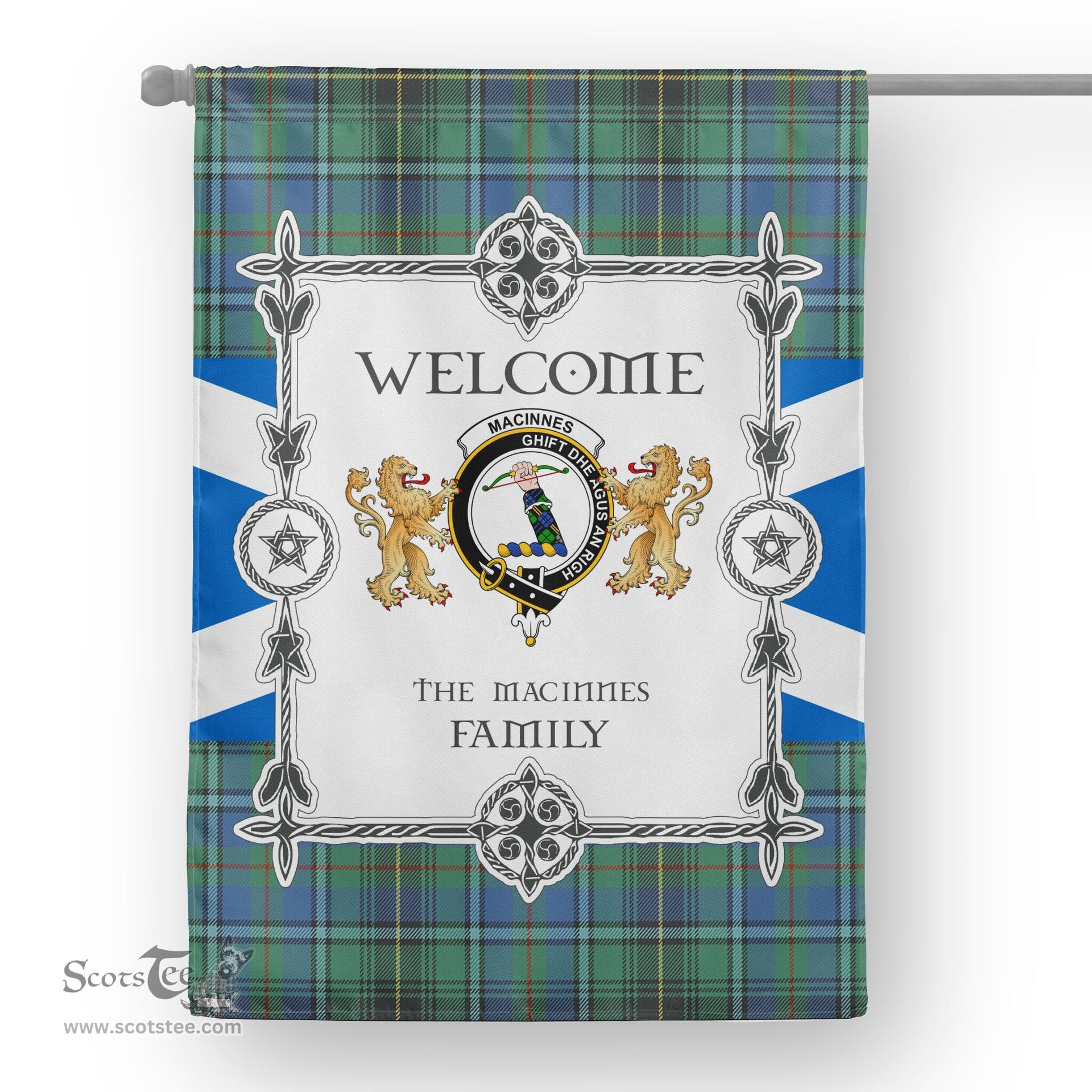 Scotstee Shop MacInnes Ancient Tartan Garden Flag - Tartan Flag Clan Badge Scottish Tartan House Flag, tartan garden flag, Tartan Flag, Crest Garden Flag, Garden Flag, Ireland Garden Flag, Family Crest, Custom Flag, Custom Garden Flag, Ireland Custom Flag, clan tartan flags