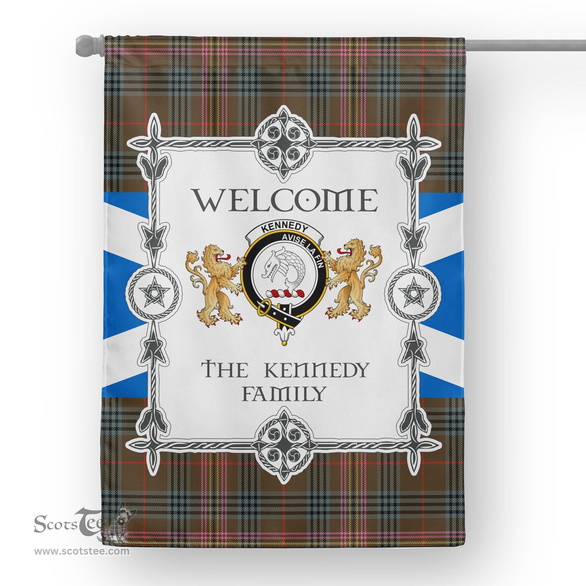 Scotstee Shop Kennedy Weathered Tartan Garden Flag - Tartan Flag Clan Badge Scottish Tartan House Flag, tartan garden flag, Tartan Flag, Crest Garden Flag, Garden Flag, Ireland Garden Flag, Family Crest, Custom Flag, Custom Garden Flag, Ireland Custom Flag, clan tartan flags
