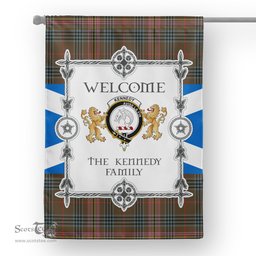 Scotstee Shop Kennedy Weathered Tartan Garden Flag - Tartan Flag Clan Badge Scottish Tartan House Flag, tartan garden flag, Tartan Flag, Crest Garden Flag, Garden Flag, Ireland Garden Flag, Family Crest, Custom Flag, Custom Garden Flag, Ireland Custom Flag, clan tartan flags