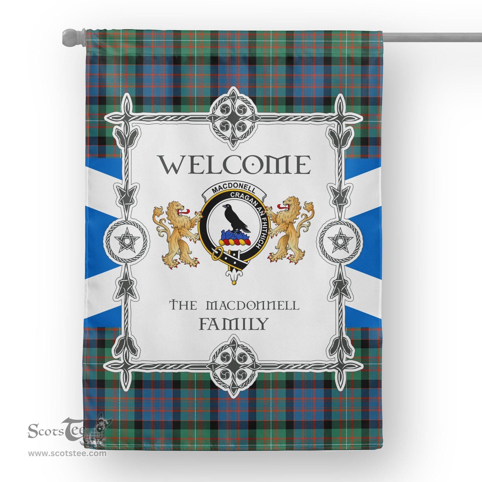 Scotstee Shop MacDonnell Of Glengarry Ancient Tartan Garden Flag - Tartan Flag Clan Badge Scottish Tartan House Flag, tartan garden flag, Tartan Flag, Crest Garden Flag, Garden Flag, Ireland Garden Flag, Family Crest, Custom Flag, Custom Garden Flag, Ireland Custom Flag, clan tartan flags
