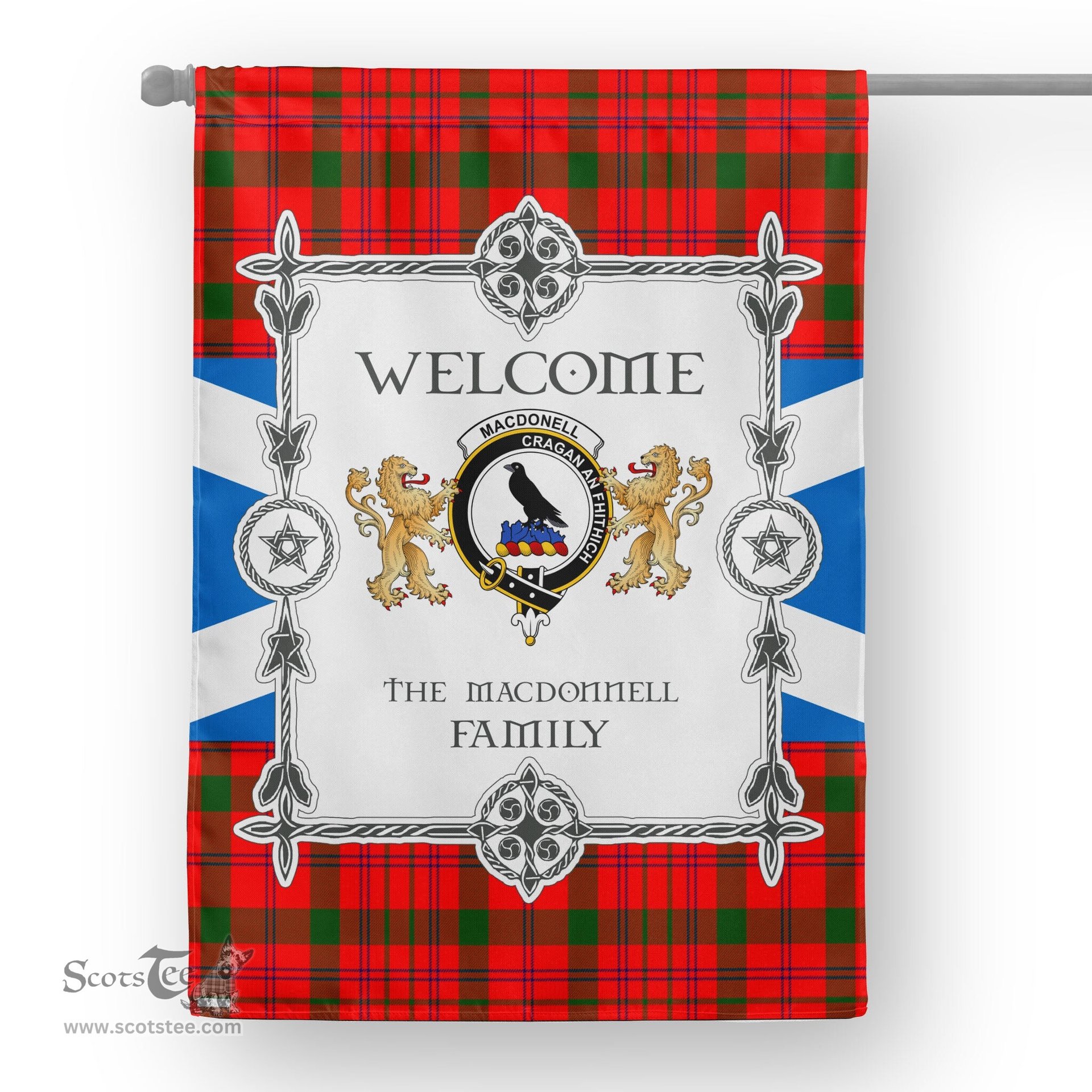 Scotstee Shop MacDonnell Of Keppoch Modern Tartan Garden Flag - Tartan Flag Clan Badge Scottish Tartan House Flag, tartan garden flag, Tartan Flag, Crest Garden Flag, Garden Flag, Ireland Garden Flag, Family Crest, Custom Flag, Custom Garden Flag, Ireland Custom Flag, clan tartan flags