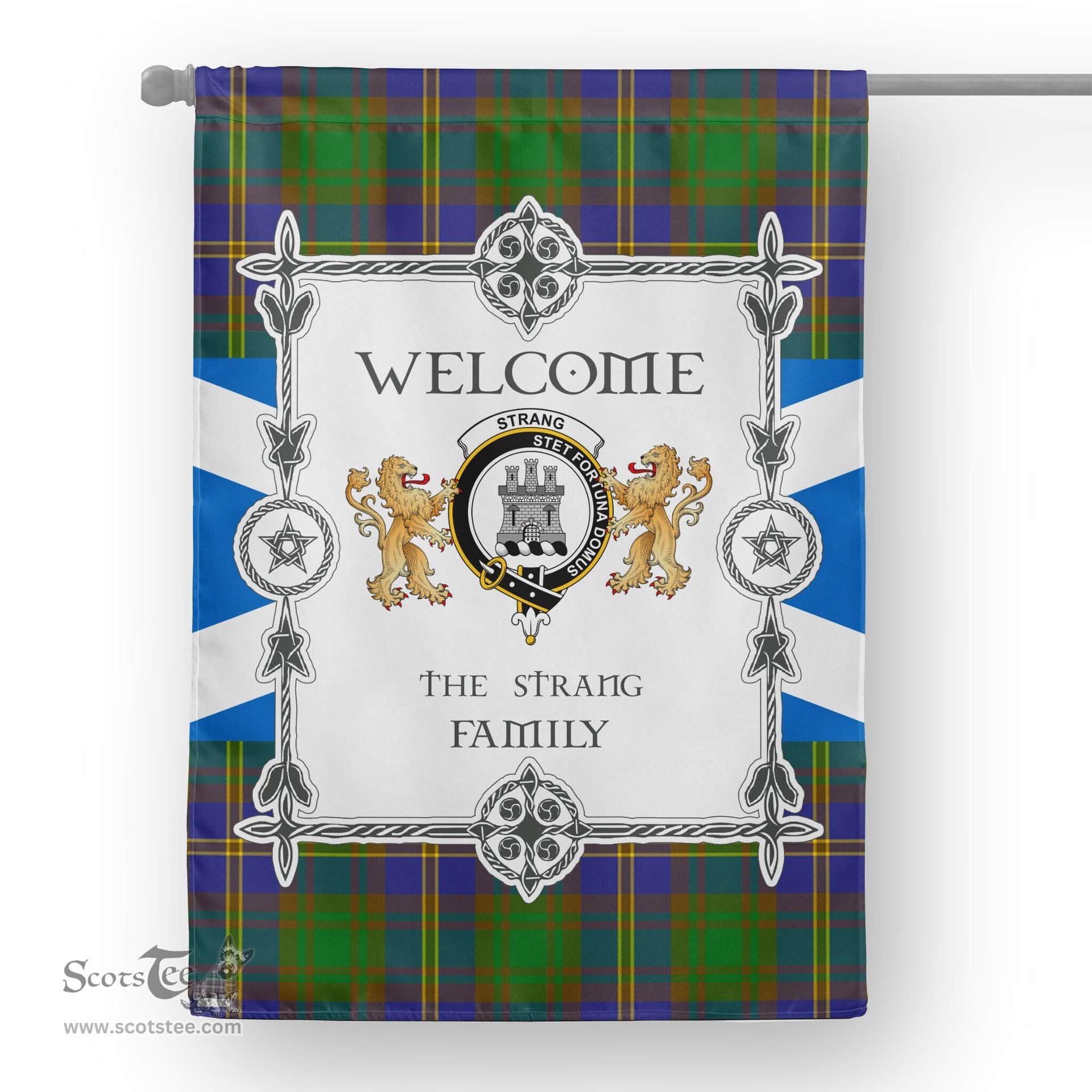 Scotstee Shop Strange Of Balcaskie Tartan Garden Flag - Tartan Flag Clan Badge Scottish Tartan House Flag, tartan garden flag, Tartan Flag, Crest Garden Flag, Garden Flag, Ireland Garden Flag, Family Crest, Custom Flag, Custom Garden Flag, Ireland Custom Flag, clan tartan flags