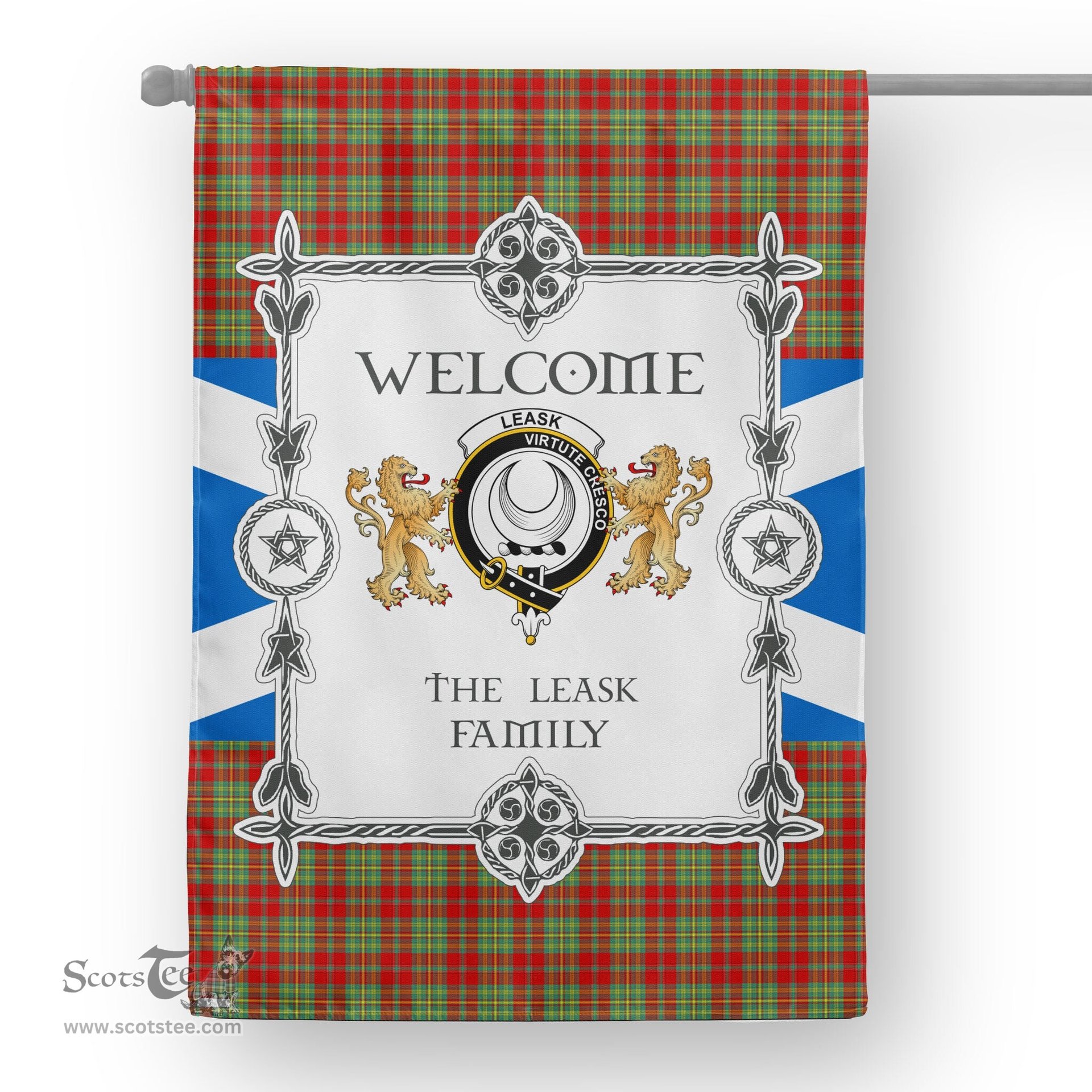 Leask Modern Tartan Garden Flag - Tartan Flag Clan Badge Scottish Tartan House Flag, tartan garden flag, Tartan Flag, Crest Garden Flag, Garden Flag, Ireland Garden Flag, Family Crest, Custom Flag, Custom Garden Flag, Ireland Custom Flag, clan tartan flags