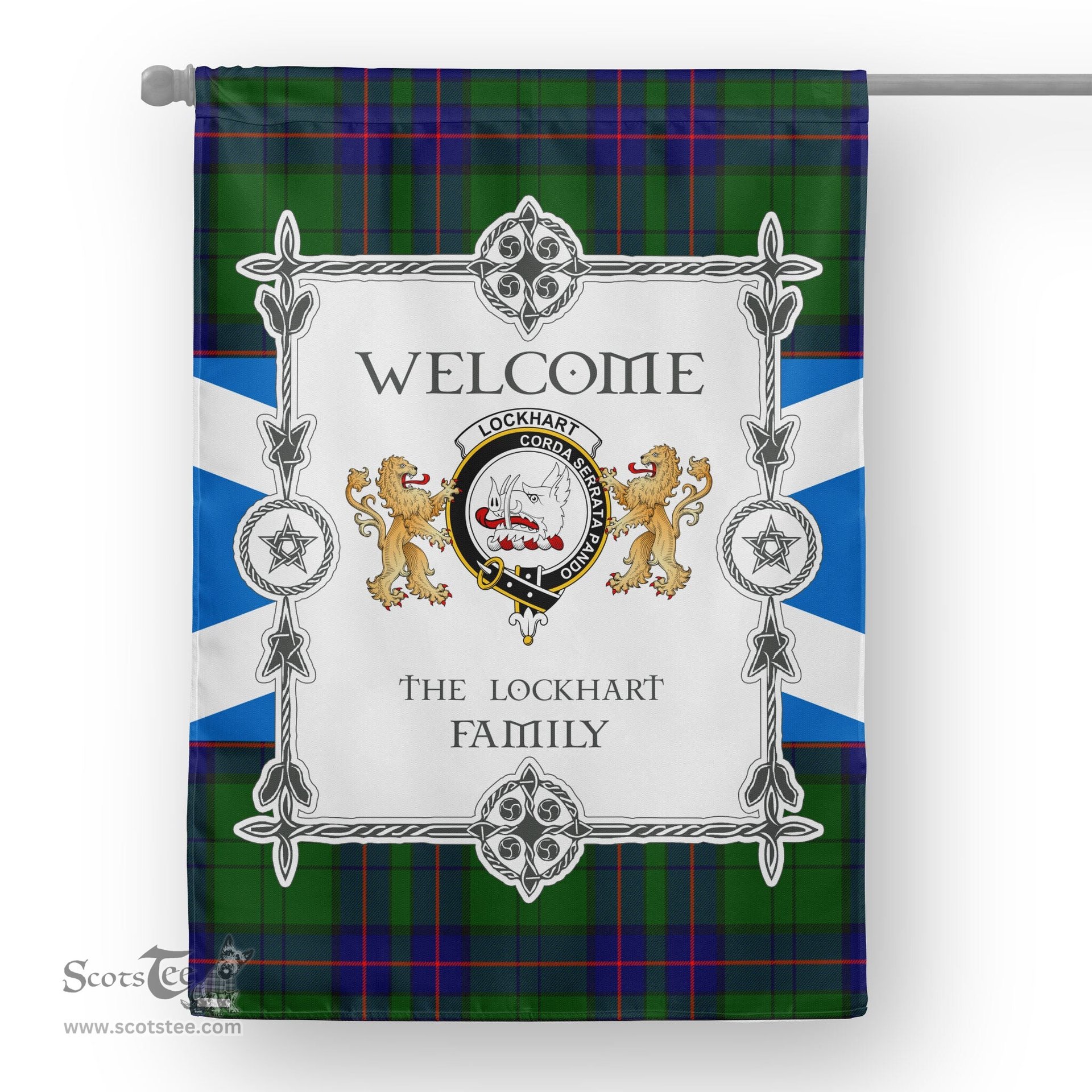 Lockhart Modern Tartan Garden Flag - Tartan Flag Clan Badge Scottish Tartan House Flag, tartan garden flag, Tartan Flag, Crest Garden Flag, Garden Flag, Ireland Garden Flag, Family Crest, Custom Flag, Custom Garden Flag, Ireland Custom Flag, clan tartan flags