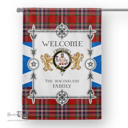 Scotstee Shop MacFarlane Tartan Garden Flag - Tartan Flag Clan Badge Scottish Tartan House Flag, tartan garden flag, Tartan Flag, Crest Garden Flag, Garden Flag, Ireland Garden Flag, Family Crest, Custom Flag, Custom Garden Flag, Ireland Custom Flag, clan tartan flags