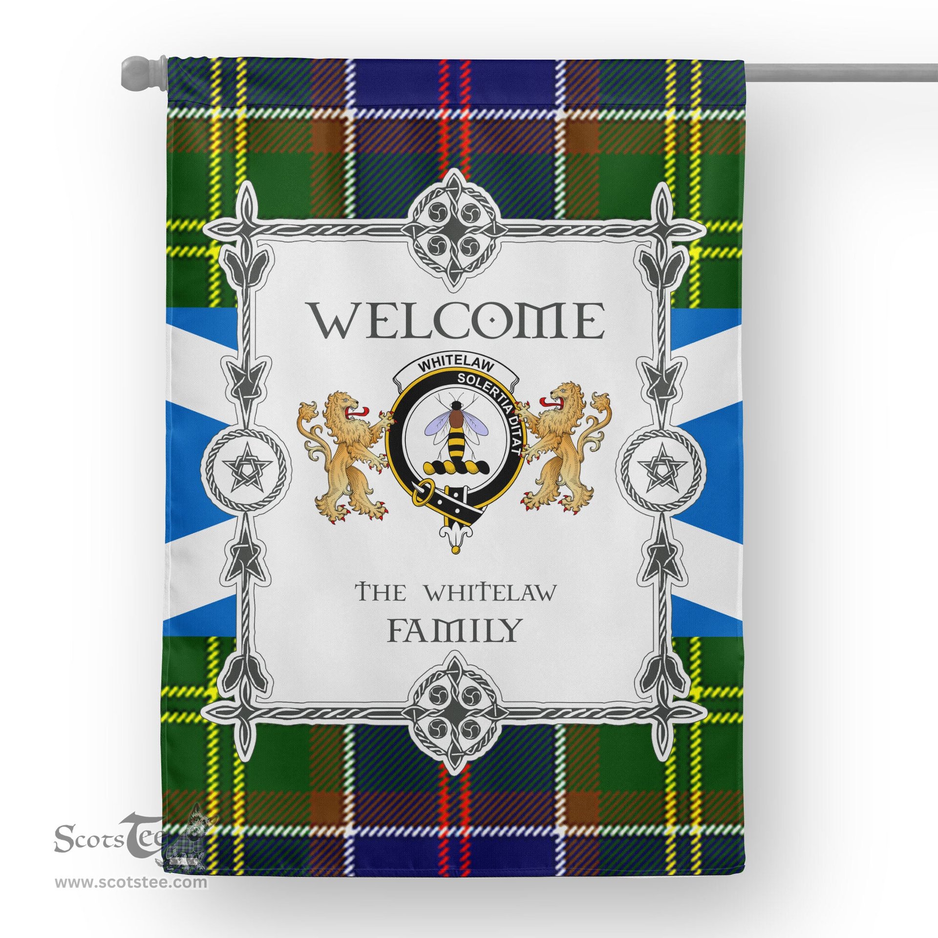 Scotstee Shop Whitelaw Modern Tartan Garden Flag - Tartan Flag Clan Badge Scottish Tartan House Flag, tartan garden flag, Tartan Flag, Crest Garden Flag, Garden Flag, Ireland Garden Flag, Family Crest, Custom Flag, Custom Garden Flag, Ireland Custom Flag, clan tartan flags