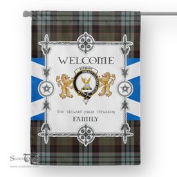 Scotstee Shop Stewart Tewart (High Stewards) Old Weathered Tartan Garden Flag - Tartan Flag Clan Badge Scottish Tartan House Flag, tartan garden flag, Tartan Flag, Crest Garden Flag, Garden Flag, Ireland Garden Flag, Family Crest, Custom Flag, Custom Garden Flag, Ireland Custom Flag, clan tartan flags