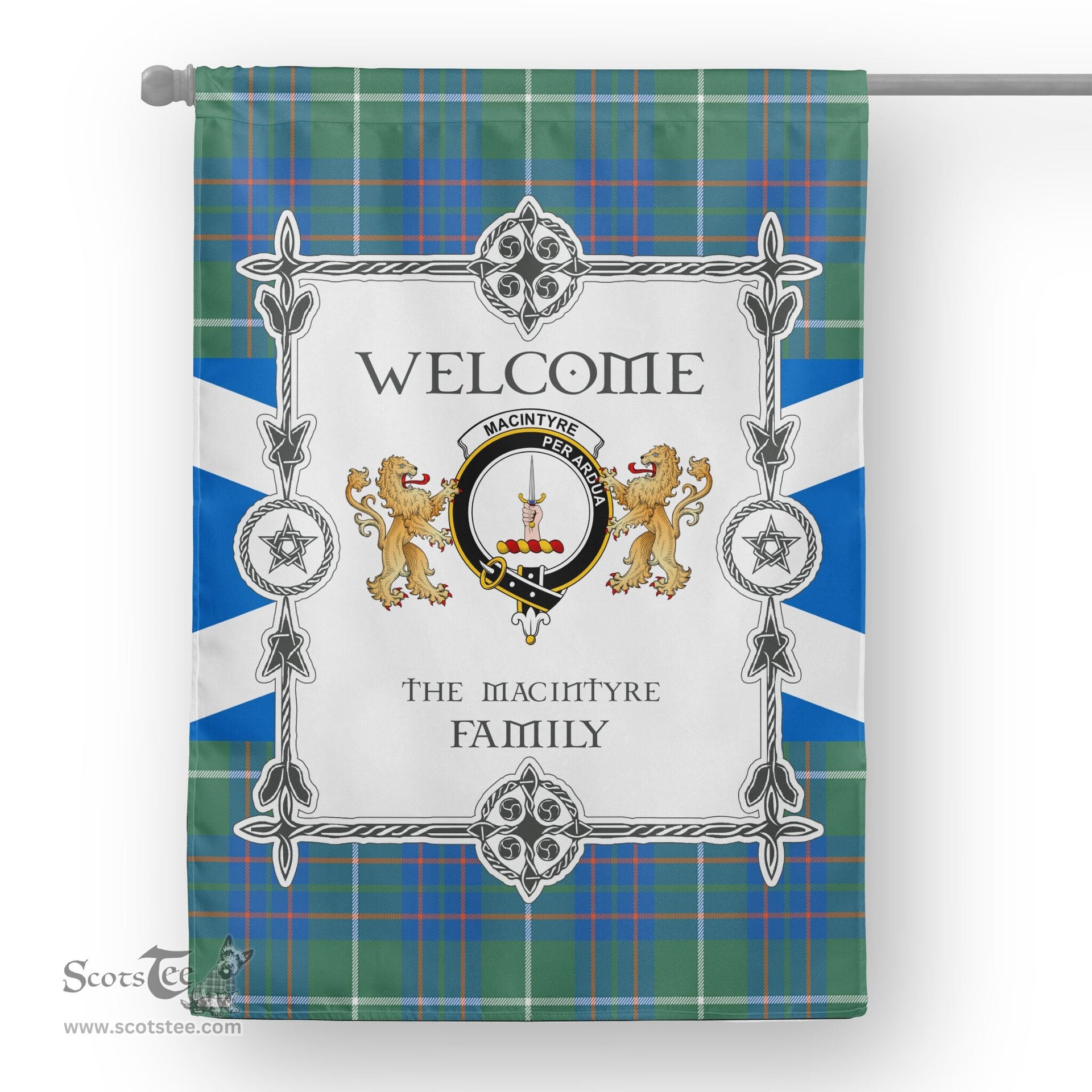 Scotstee Shop MacIntyre Hunting Ancient Tartan Garden Flag - Tartan Flag Clan Badge Scottish Tartan House Flag, tartan garden flag, Tartan Flag, Crest Garden Flag, Garden Flag, Ireland Garden Flag, Family Crest, Custom Flag, Custom Garden Flag, Ireland Custom Flag, clan tartan flags