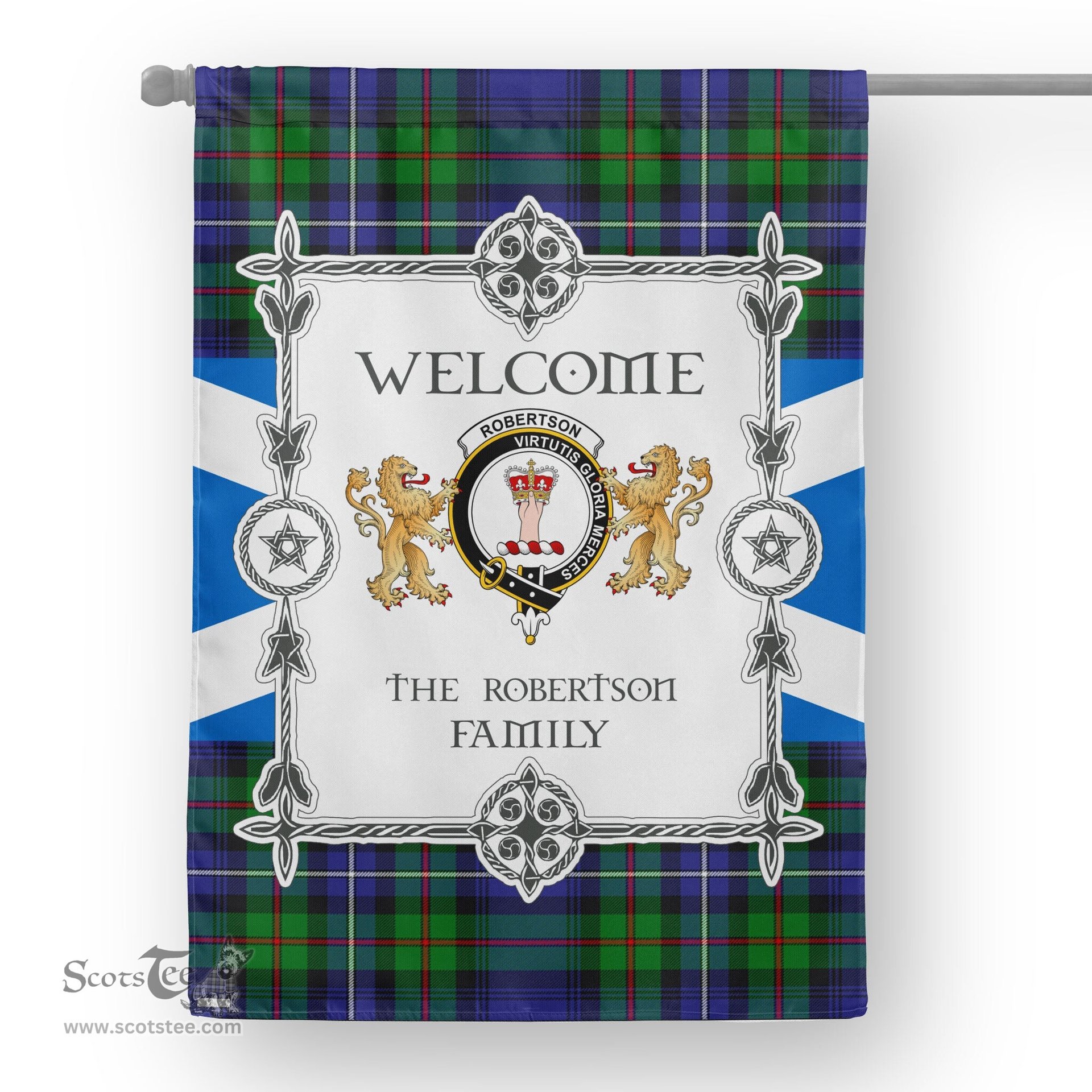Scotstee Shop Robertson Hunting Modern Tartan Garden Flag - Tartan Flag Clan Badge Scottish Tartan House Flag, tartan garden flag, Tartan Flag, Crest Garden Flag, Garden Flag, Ireland Garden Flag, Family Crest, Custom Flag, Custom Garden Flag, Ireland Custom Flag, clan tartan flags