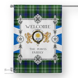 Scotstee Shop Purves Tartan Garden Flag - Tartan Flag Clan Badge Scottish Tartan House Flag, tartan garden flag, Tartan Flag, Crest Garden Flag, Garden Flag, Ireland Garden Flag, Family Crest, Custom Flag, Custom Garden Flag, Ireland Custom Flag, clan tartan flags