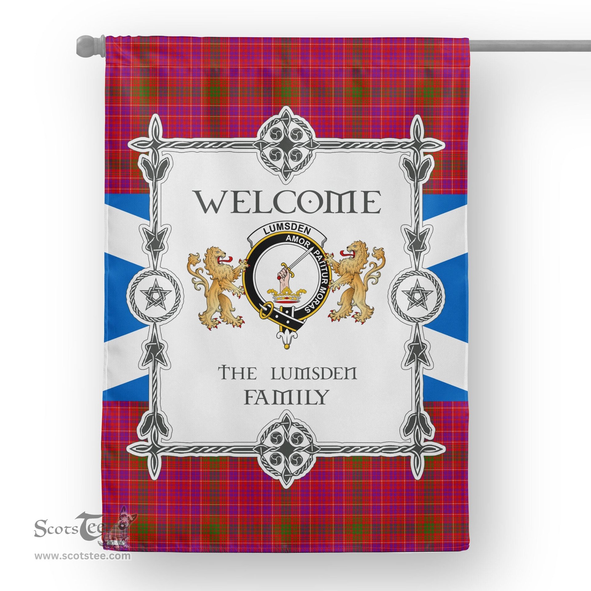 Lumsden Of Clova Tartan Garden Flag - Tartan Flag Clan Badge Scottish Tartan House Flag, tartan garden flag, Tartan Flag, Crest Garden Flag, Garden Flag, Ireland Garden Flag, Family Crest, Custom Flag, Custom Garden Flag, Ireland Custom Flag, clan tartan flags