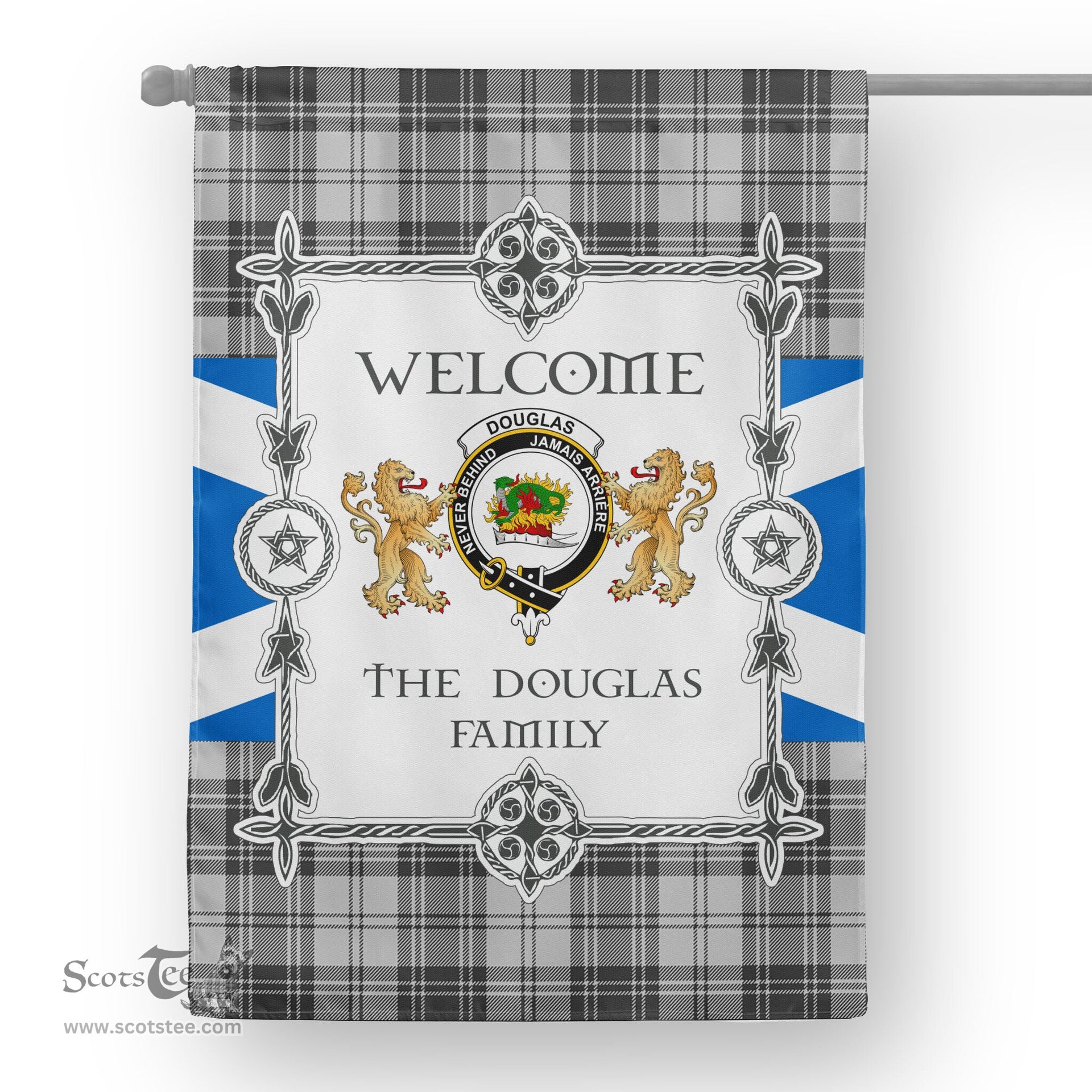 Scotstee Shop Douglas Flag Douglas Grey Modern Tartan Garden Flag - Tartan Flag Clan Badge Scottish Tartan House Flag, tartan garden flag, Tartan Flag, Crest Garden Flag, Garden Flag, Ireland Garden Flag, Family Crest, Custom Flag, Custom Garden Flag, Ireland Custom Flag, clan tartan flags