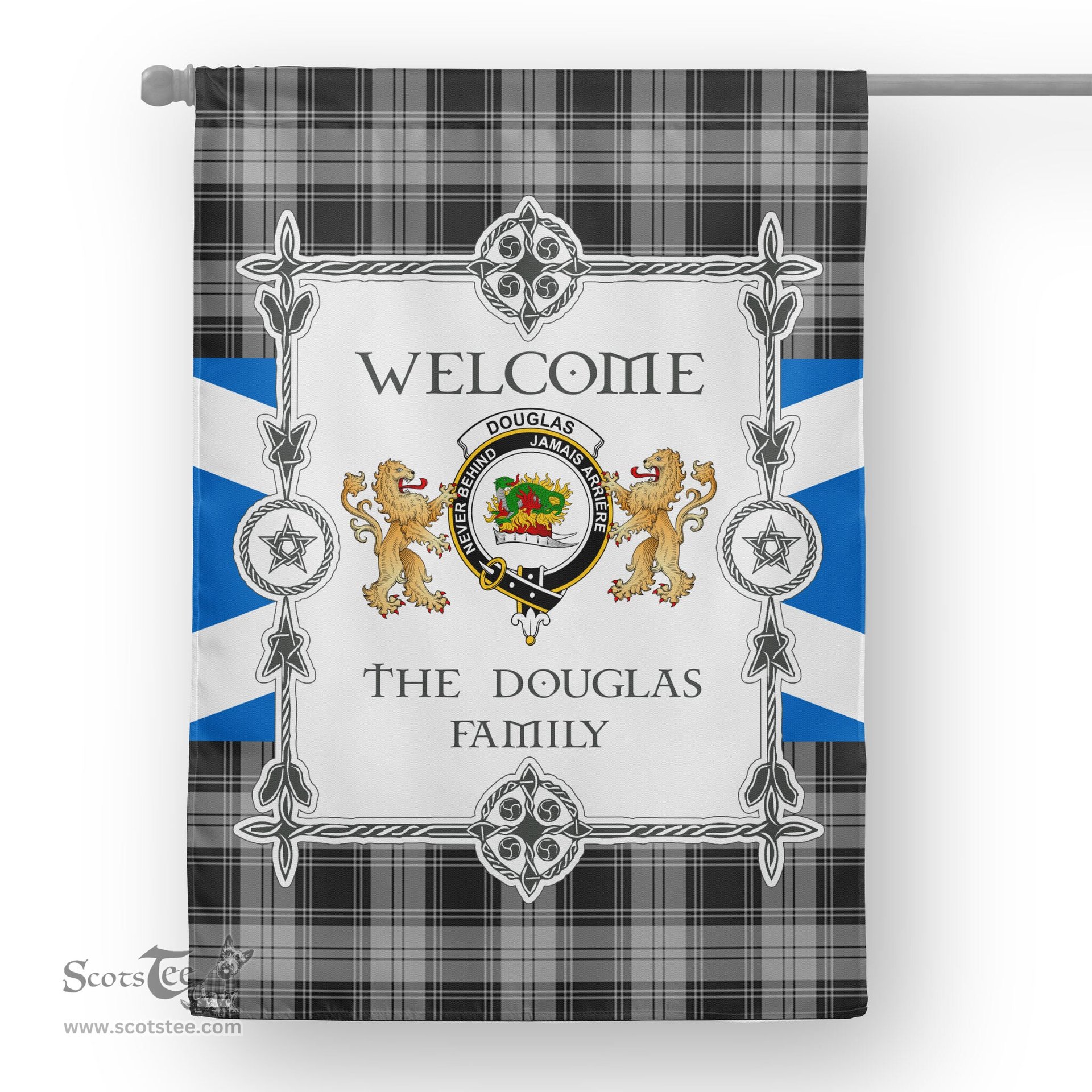Scotstee Shop Douglas Flag Douglas Grey Tartan Garden Flag - Tartan Flag Clan Badge Scottish Tartan House Flag, tartan garden flag, Tartan Flag, Crest Garden Flag, Garden Flag, Ireland Garden Flag, Family Crest, Custom Flag, Custom Garden Flag, Ireland Custom Flag, clan tartan flags