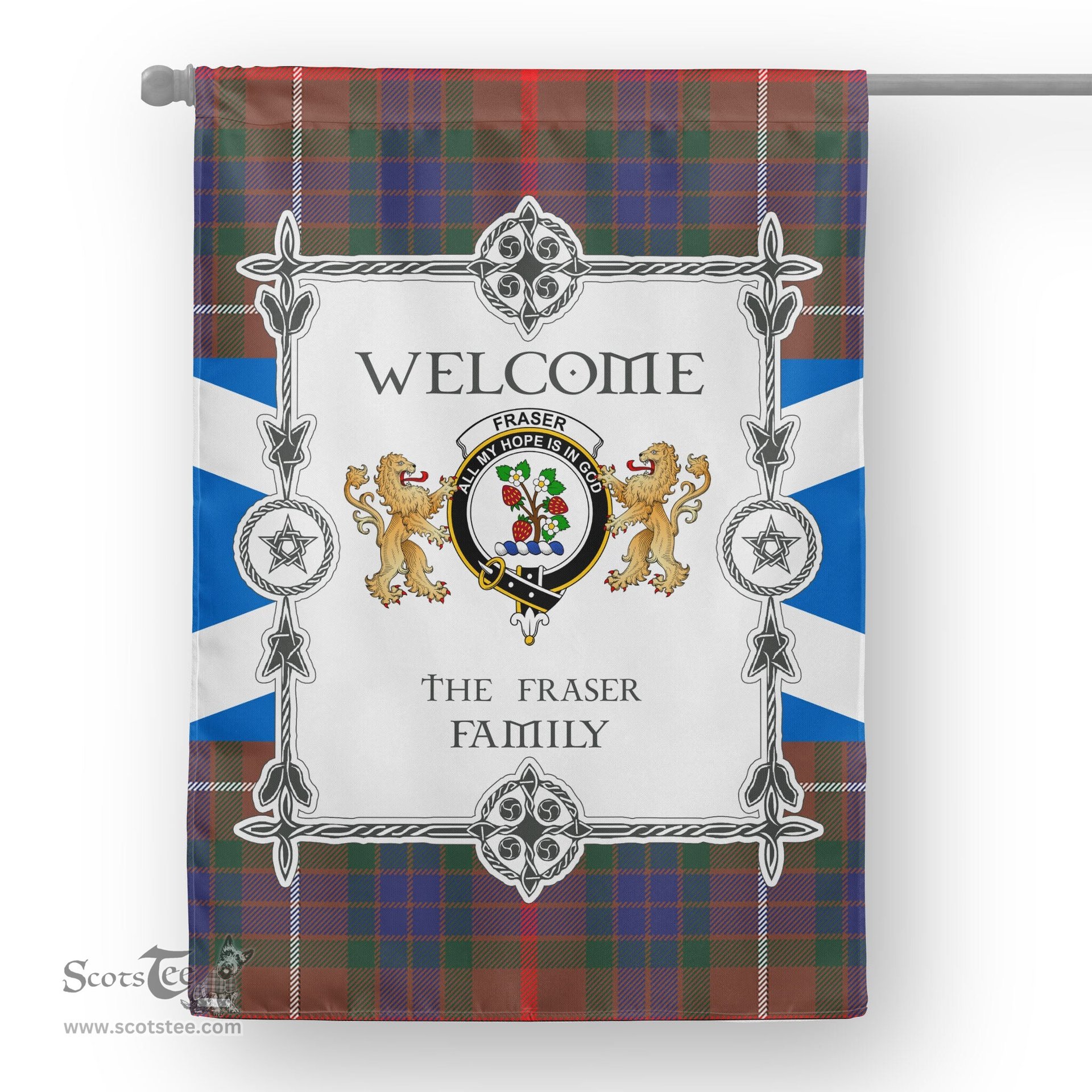 Fraser Hunting Modern Tartan Garden Flag - Tartan Flag Clan Badge Scottish Tartan House Flag, tartan garden flag, Tartan Flag, Crest Garden Flag, Garden Flag, Ireland Garden Flag, Family Crest, Custom Flag, Custom Garden Flag, Ireland Custom Flag, clan tartan flags