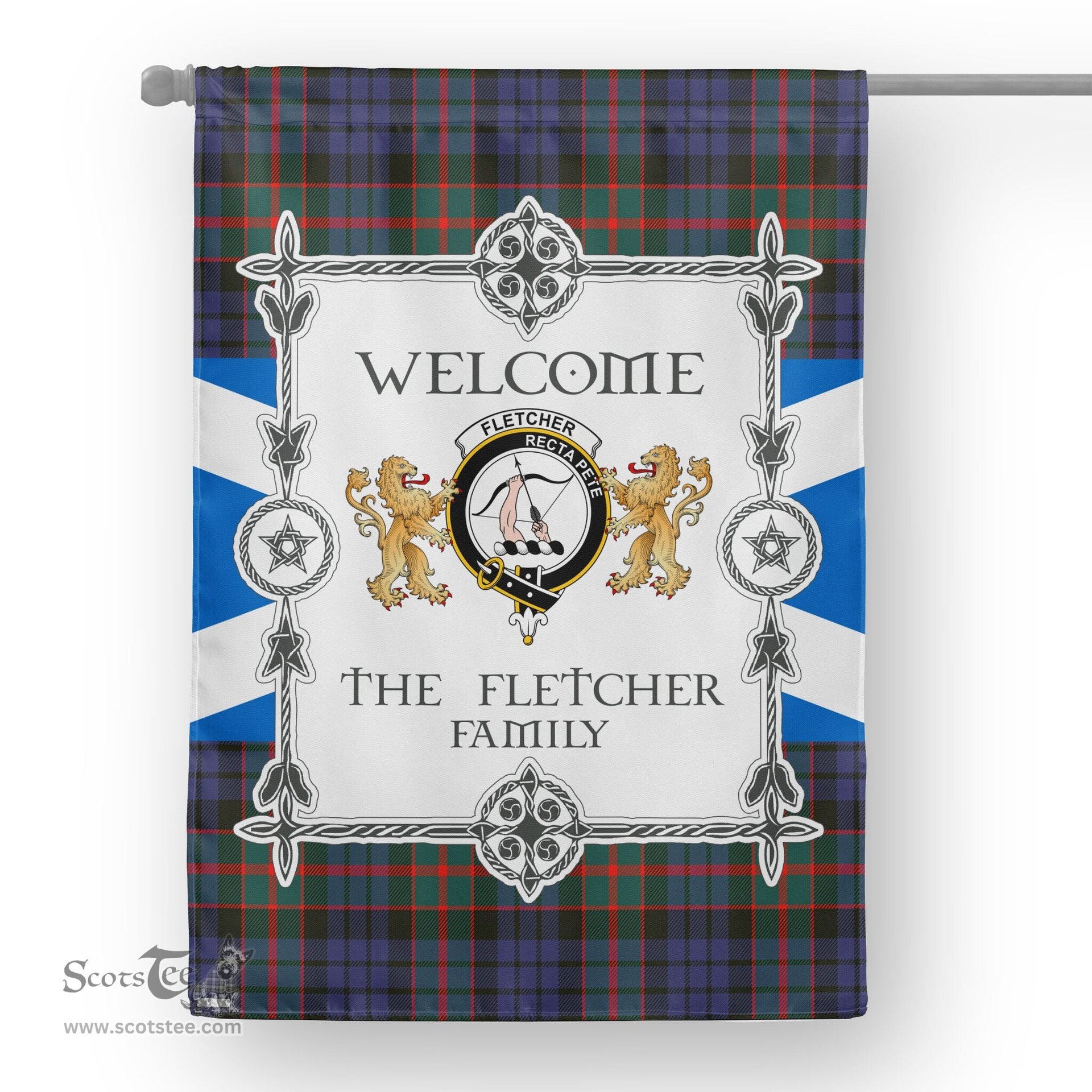 Fletcher Of Dunans Tartan Garden Flag - Tartan Flag Clan Badge Scottish Tartan House Flag, tartan garden flag, Tartan Flag, Crest Garden Flag, Garden Flag, Ireland Garden Flag, Family Crest, Custom Flag, Custom Garden Flag, Ireland Custom Flag, clan tartan flags