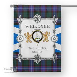 Hunter Modern Tartan Garden Flag - Tartan Flag Clan Badge Scottish Tartan House Flag, tartan garden flag, Tartan Flag, Crest Garden Flag, Garden Flag, Ireland Garden Flag, Family Crest, Custom Flag, Custom Garden Flag, Ireland Custom Flag, clan tartan flags