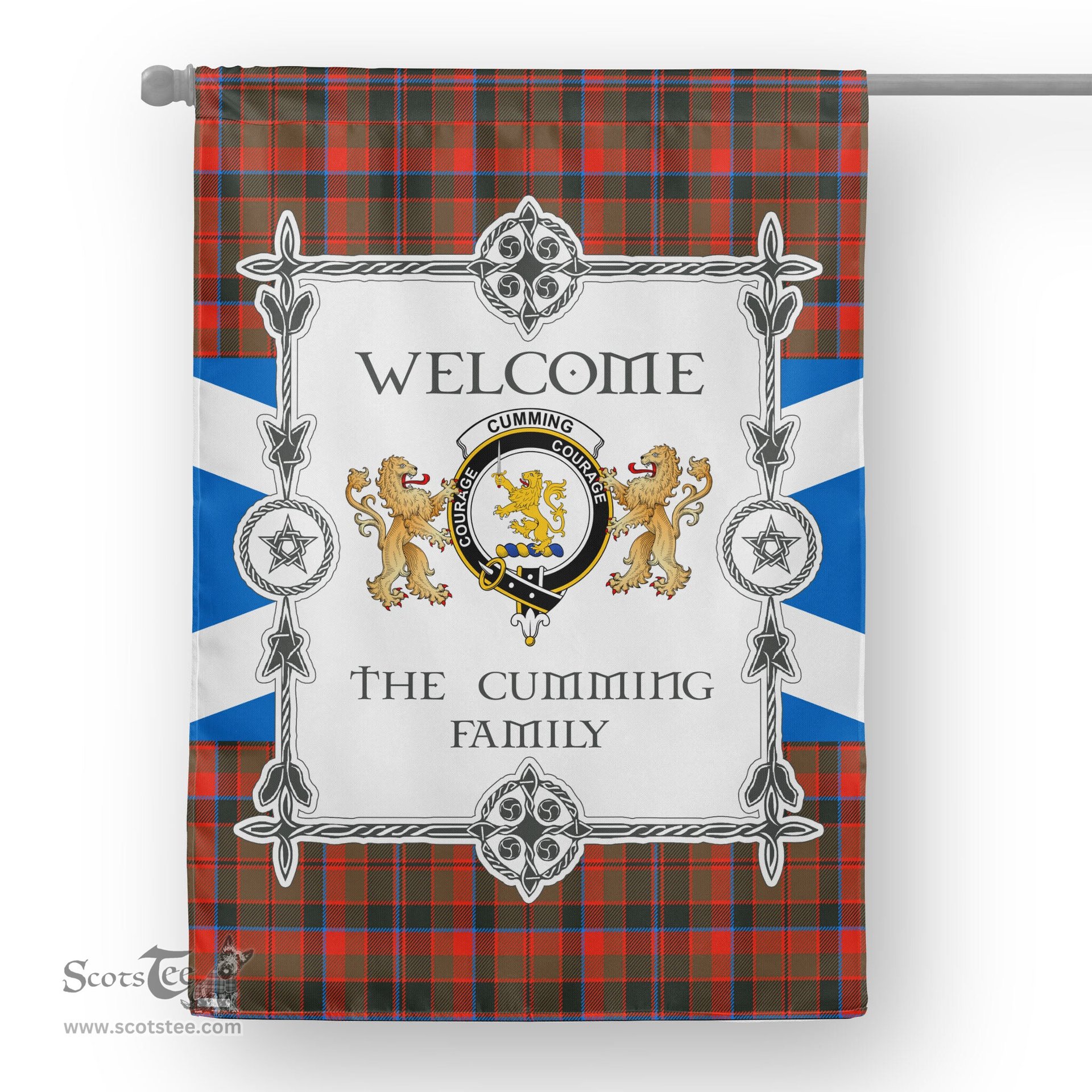 Scotstee Shop Cumming Hunting Weathered Tartan Garden Flag - Tartan Flag Clan Badge Scottish Tartan House Flag, tartan garden flag, Tartan Flag, Crest Garden Flag, Garden Flag, Ireland Garden Flag, Family Crest, Custom Flag, Custom Garden Flag, Ireland Custom Flag, clan tartan flags