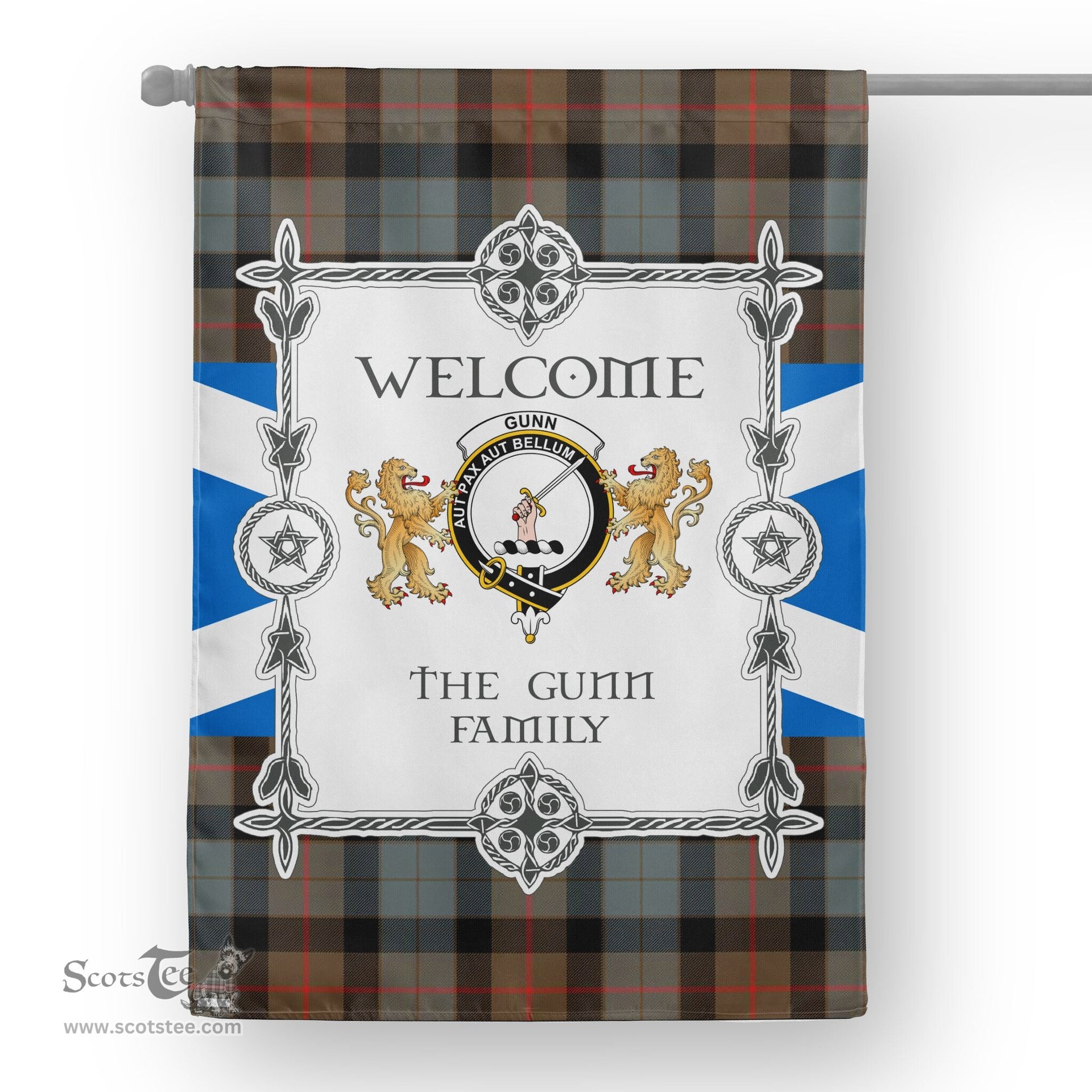 Gunn Weathered Tartan Garden Flag - Tartan Flag Clan Badge Scottish Tartan House Flag, tartan garden flag, Tartan Flag, Crest Garden Flag, Garden Flag, Ireland Garden Flag, Family Crest, Custom Flag, Custom Garden Flag, Ireland Custom Flag, clan tartan flags