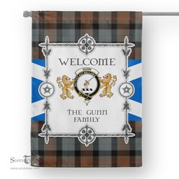 Gunn Weathered Tartan Garden Flag - Tartan Flag Clan Badge Scottish Tartan House Flag, tartan garden flag, Tartan Flag, Crest Garden Flag, Garden Flag, Ireland Garden Flag, Family Crest, Custom Flag, Custom Garden Flag, Ireland Custom Flag, clan tartan flags