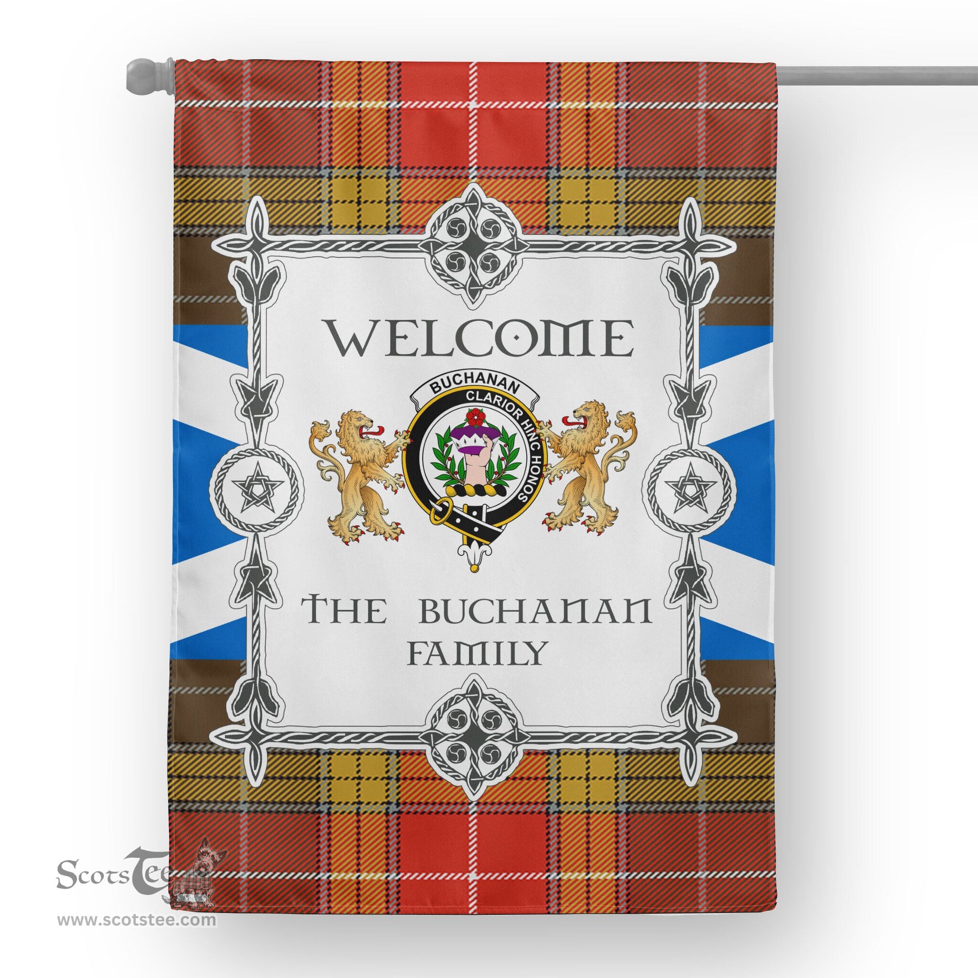 Scotstee Shop Buchanan Old Set Weathered Tartan Garden Flag - Tartan Flag Clan Badge Scottish Tartan House Flag, tartan garden flag, Tartan Flag, Crest Garden Flag, Garden Flag, Ireland Garden Flag, Family Crest, Custom Flag, Custom Garden Flag, Ireland Custom Flag, clan tartan flags