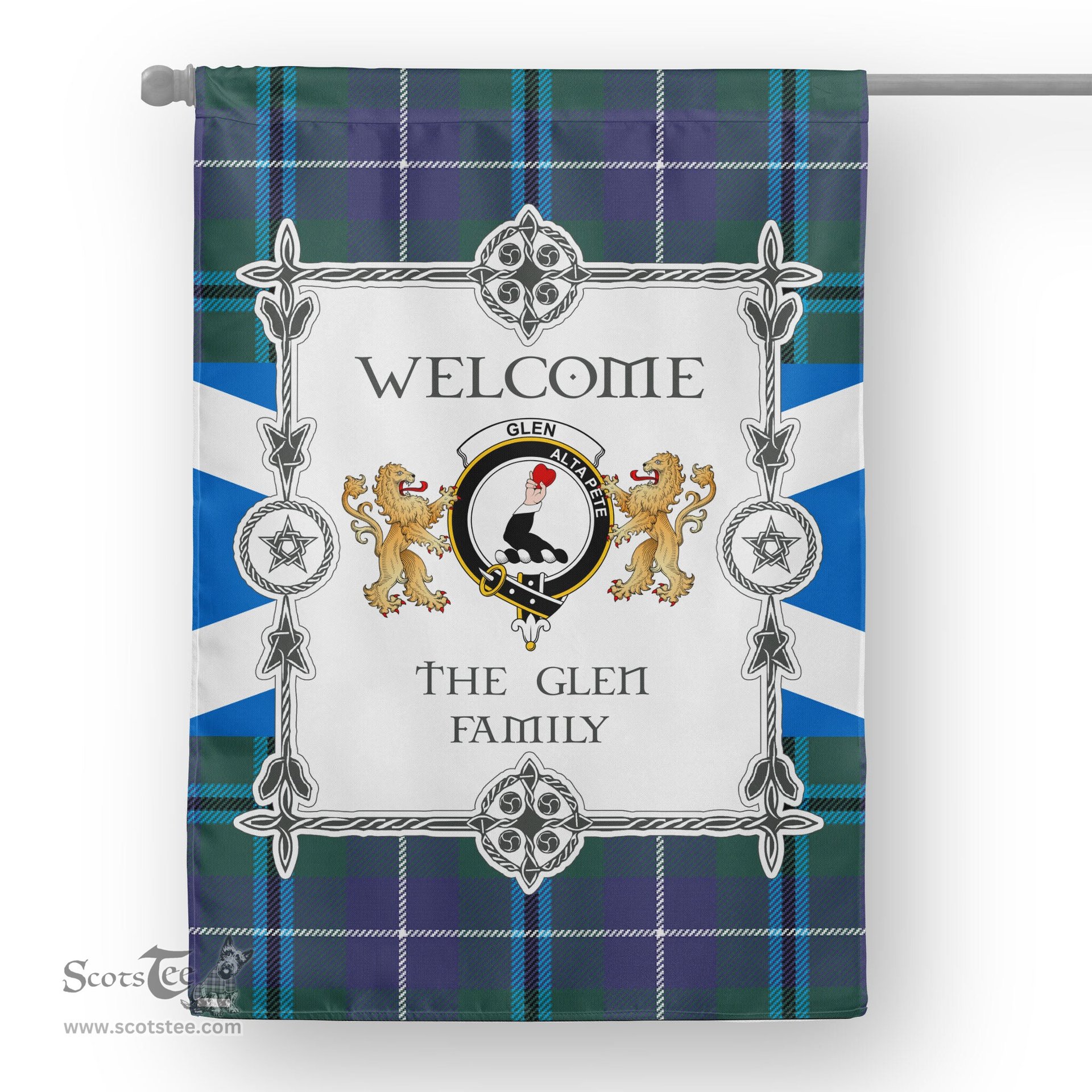 Glen Modern Tartan Garden Flag - Tartan Flag Clan Badge Scottish Tartan House Flag, tartan garden flag, Tartan Flag, Crest Garden Flag, Garden Flag, Ireland Garden Flag, Family Crest, Custom Flag, Custom Garden Flag, Ireland Custom Flag, clan tartan flags