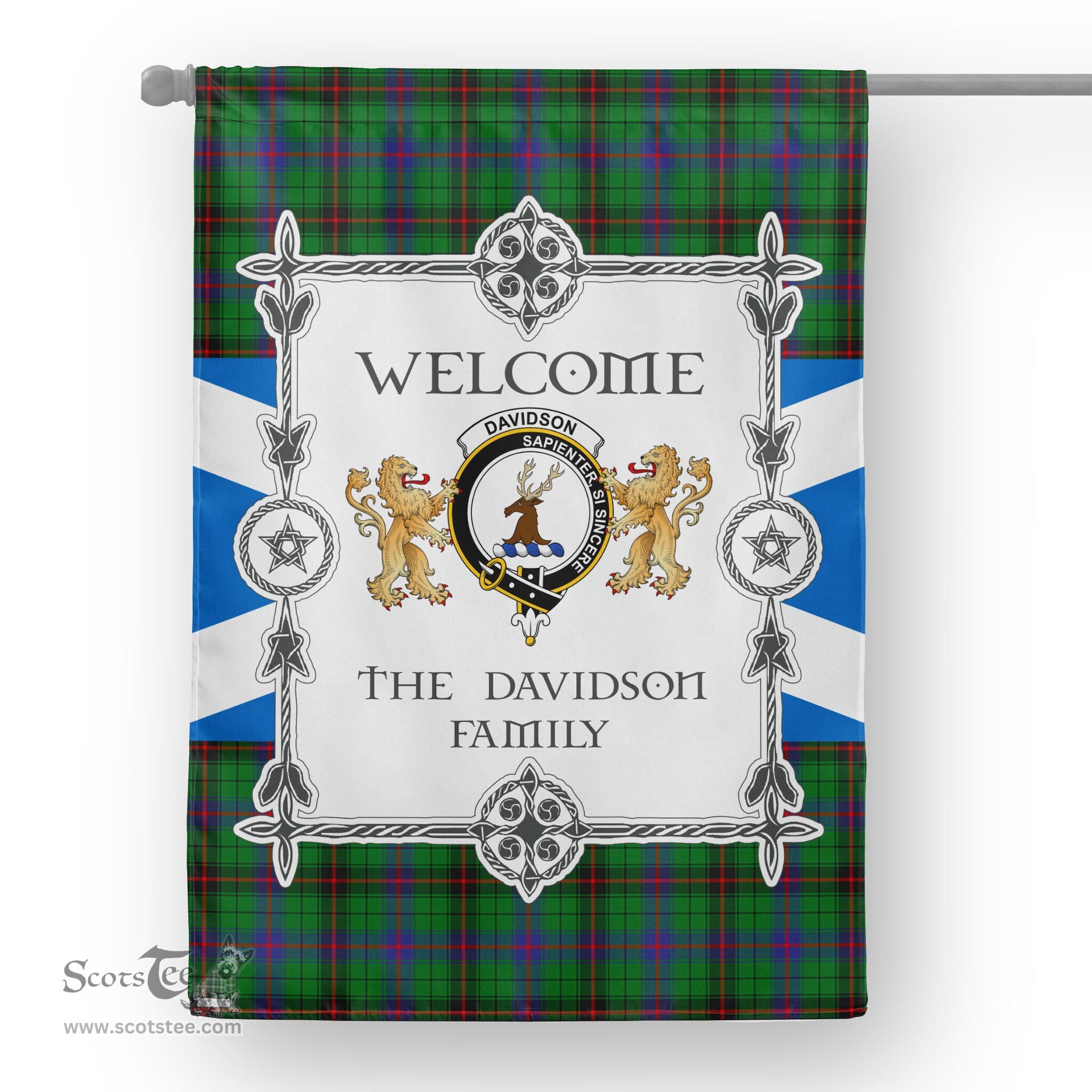 Scotstee Shop Davidson Tartan Garden Flag - Tartan Flag Clan Badge Scottish Tartan House Flag, tartan garden flag, Tartan Flag, Crest Garden Flag, Garden Flag, Ireland Garden Flag, Family Crest, Custom Flag, Custom Garden Flag, Ireland Custom Flag, clan tartan flags