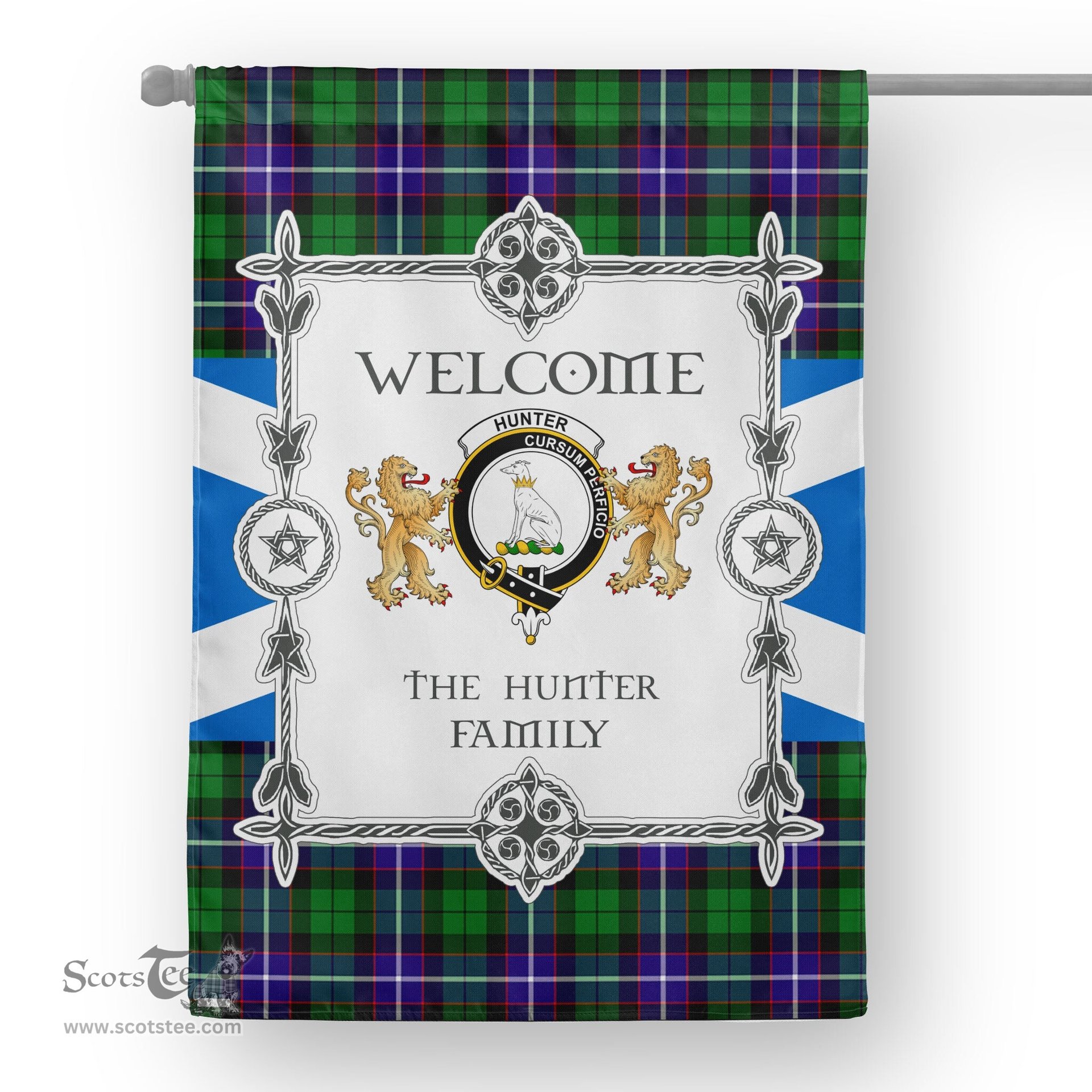 Hunter Tartan Garden Flag - Tartan Flag Clan Badge Scottish Tartan House Flag, tartan garden flag, Tartan Flag, Crest Garden Flag, Garden Flag, Ireland Garden Flag, Family Crest, Custom Flag, Custom Garden Flag, Ireland Custom Flag, clan tartan flags