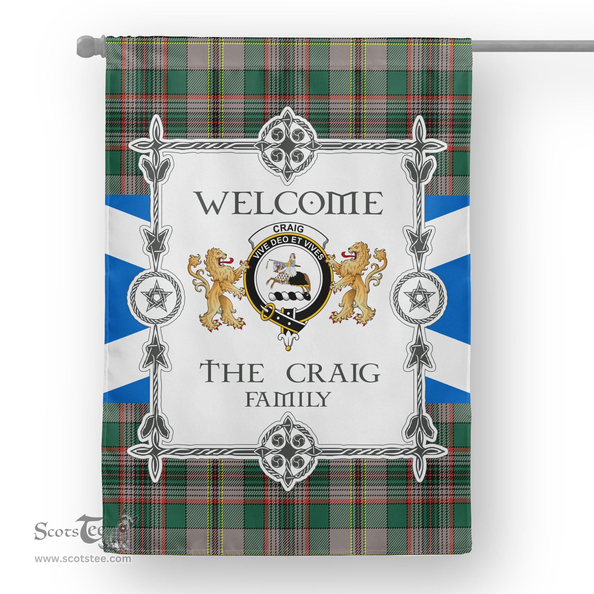 Scotstee Shop Craig Ancient Tartan Garden Flag - Tartan Flag Clan Badge Scottish Tartan House Flag, tartan garden flag, Tartan Flag, Crest Garden Flag, Garden Flag, Ireland Garden Flag, Family Crest, Custom Flag, Custom Garden Flag, Ireland Custom Flag, clan tartan flags