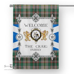 Scotstee Shop Craig Ancient Tartan Garden Flag - Tartan Flag Clan Badge Scottish Tartan House Flag, tartan garden flag, Tartan Flag, Crest Garden Flag, Garden Flag, Ireland Garden Flag, Family Crest, Custom Flag, Custom Garden Flag, Ireland Custom Flag, clan tartan flags