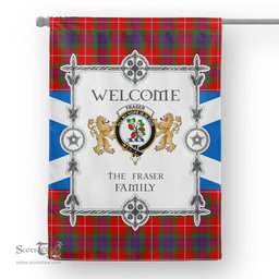 Fraser Tartan Garden Flag - Tartan Flag Clan Badge Scottish Tartan House Flag, tartan garden flag, Tartan Flag, Crest Garden Flag, Garden Flag, Ireland Garden Flag, Family Crest, Custom Flag, Custom Garden Flag, Ireland Custom Flag, clan tartan flags