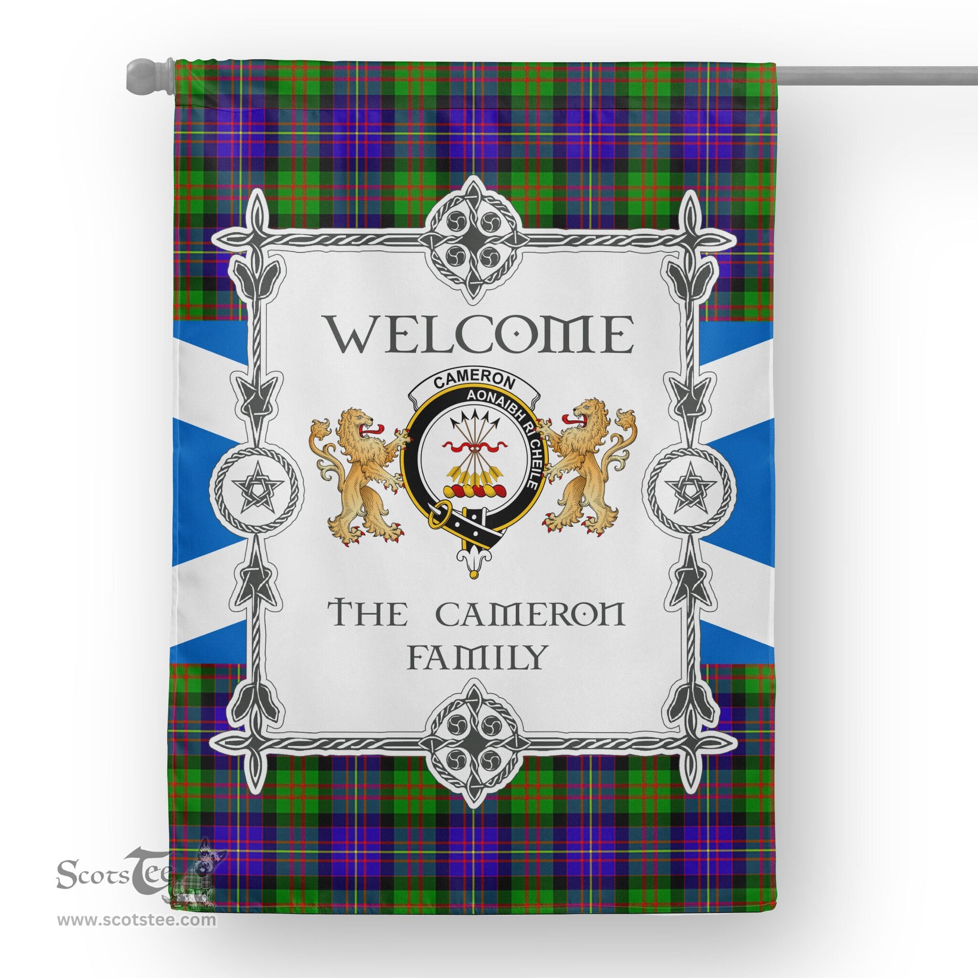 Scotstee Shop Cameron Tartan Garden Flag - Tartan Flag Clan Badge Scottish Tartan House Flag, tartan garden flag, Tartan Flag, Crest Garden Flag, Garden Flag, Ireland Garden Flag, Family Crest, Custom Flag, Custom Garden Flag, Ireland Custom Flag, clan tartan flags