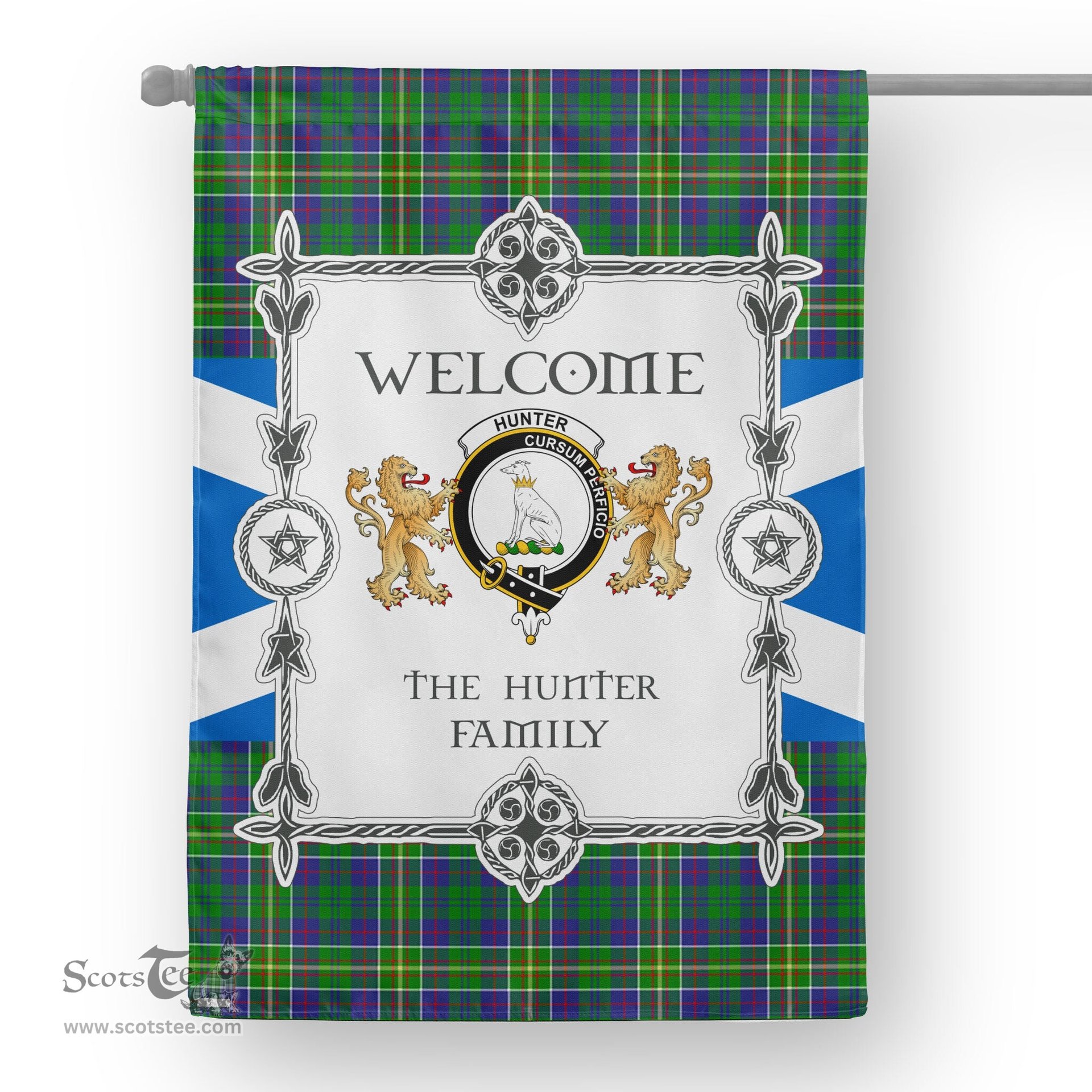 Hunter Of Hunterston Tartan Garden Flag - Tartan Flag Clan Badge Scottish Tartan House Flag, tartan garden flag, Tartan Flag, Crest Garden Flag, Garden Flag, Ireland Garden Flag, Family Crest, Custom Flag, Custom Garden Flag, Ireland Custom Flag, clan tartan flags