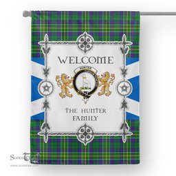 Hunter Of Hunterston Tartan Garden Flag - Tartan Flag Clan Badge Scottish Tartan House Flag, tartan garden flag, Tartan Flag, Crest Garden Flag, Garden Flag, Ireland Garden Flag, Family Crest, Custom Flag, Custom Garden Flag, Ireland Custom Flag, clan tartan flags