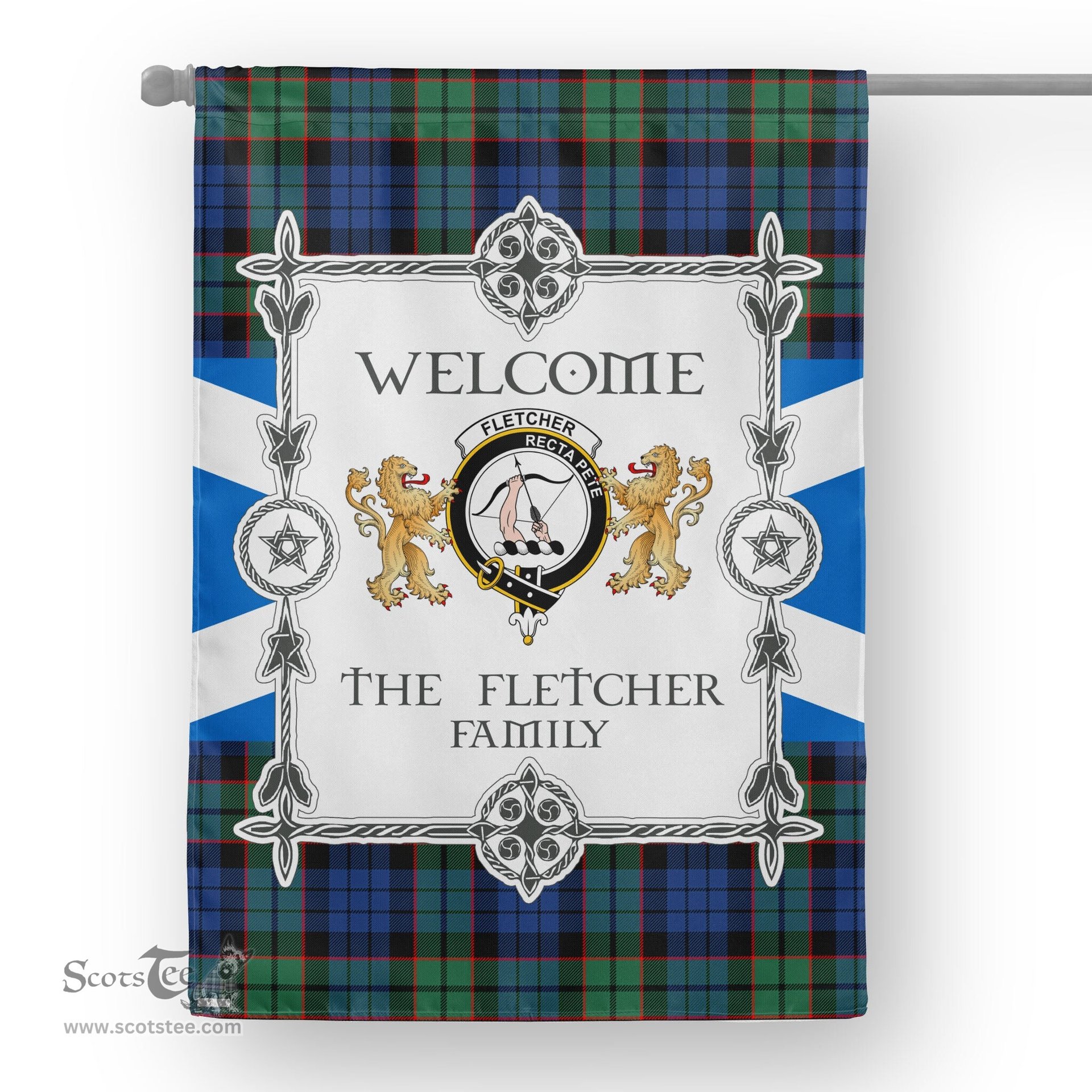 Fletcher Ancient Tartan Garden Flag - Tartan Flag Clan Badge Scottish Tartan House Flag, tartan garden flag, Tartan Flag, Crest Garden Flag, Garden Flag, Ireland Garden Flag, Family Crest, Custom Flag, Custom Garden Flag, Ireland Custom Flag, clan tartan flags