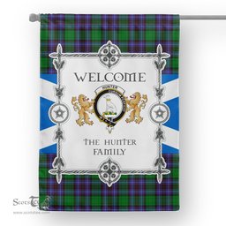 Hunter Of Peeblesshire Tartan Garden Flag - Tartan Flag Clan Badge Scottish Tartan House Flag, tartan garden flag, Tartan Flag, Crest Garden Flag, Garden Flag, Ireland Garden Flag, Family Crest, Custom Flag, Custom Garden Flag, Ireland Custom Flag, clan tartan flags