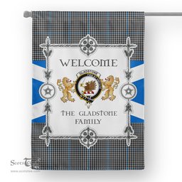 Scotstee Shop Gladstone Tartan Garden Flag - Tartan Flag Clan Badge Scottish Tartan House Flag, tartan garden flag, Tartan Flag, Crest Garden Flag, Garden Flag, Ireland Garden Flag, Family Crest, Custom Flag, Custom Garden Flag, Ireland Custom Flag, clan tartan flags