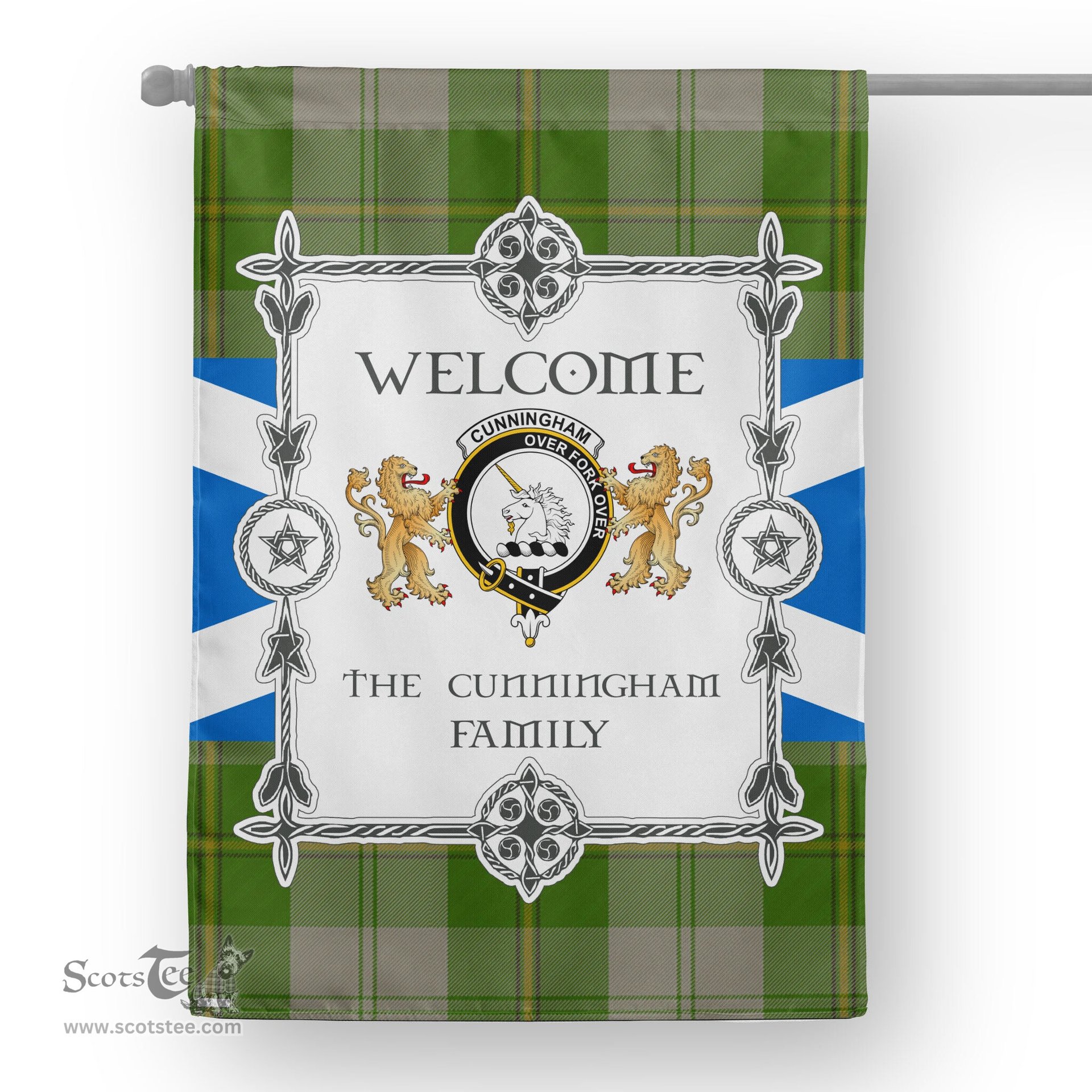 Scotstee Shop Cunningham Dress Green Dancers Tartan Garden Flag - Tartan Flag Clan Badge Scottish Tartan House Flag, tartan garden flag, Tartan Flag, Crest Garden Flag, Garden Flag, Ireland Garden Flag, Family Crest, Custom Flag, Custom Garden Flag, Ireland Custom Flag, clan tartan flags