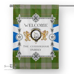 Scotstee Shop Cunningham Dress Green Dancers Tartan Garden Flag - Tartan Flag Clan Badge Scottish Tartan House Flag, tartan garden flag, Tartan Flag, Crest Garden Flag, Garden Flag, Ireland Garden Flag, Family Crest, Custom Flag, Custom Garden Flag, Ireland Custom Flag, clan tartan flags