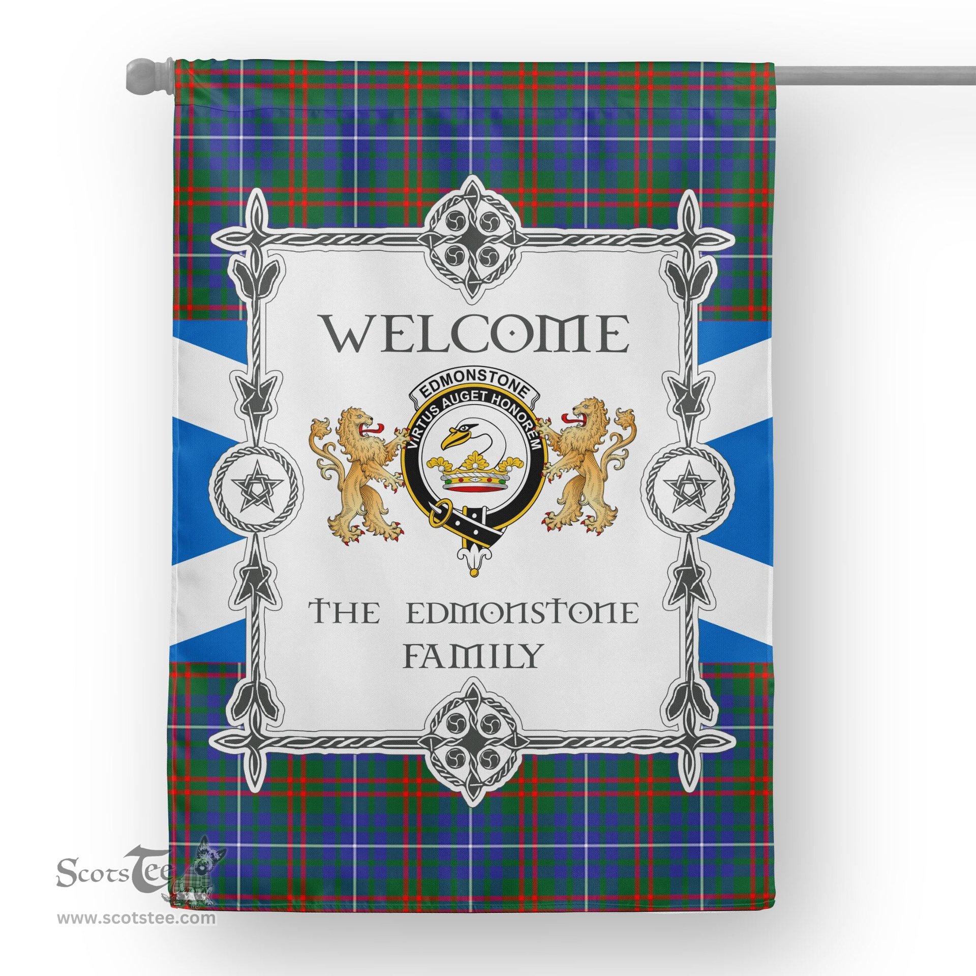 Edmonstone Tartan Garden Flag - Tartan Flag Clan Badge Scottish Tartan House Flag, tartan garden flag, Tartan Flag, Crest Garden Flag, Garden Flag, Ireland Garden Flag, Family Crest, Custom Flag, Custom Garden Flag, Ireland Custom Flag, clan tartan flags