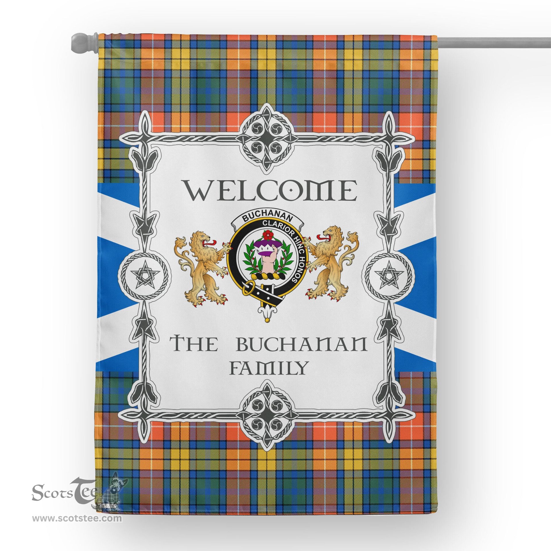 Scotstee Shop Buchanan Ancient Tartan Garden Flag - Tartan Flag Clan Badge Scottish Tartan House Flag, tartan garden flag, Tartan Flag, Crest Garden Flag, Garden Flag, Ireland Garden Flag, Family Crest, Custom Flag, Custom Garden Flag, Ireland Custom Flag, clan tartan flags