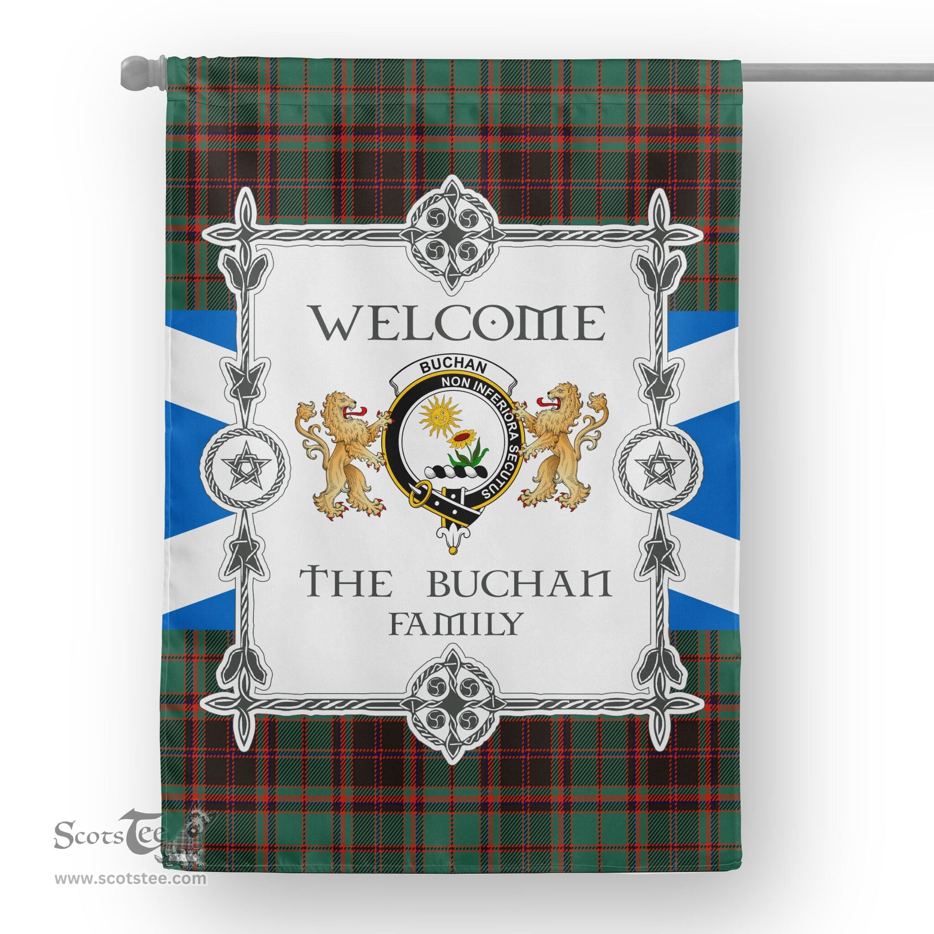 Scotstee Shop Buchan Ancient Tartan Garden Flag - Tartan Flag Clan Badge Scottish Tartan House Flag, tartan garden flag, Tartan Flag, Crest Garden Flag, Garden Flag, Ireland Garden Flag, Family Crest, Custom Flag, Custom Garden Flag, Ireland Custom Flag, clan tartan flags