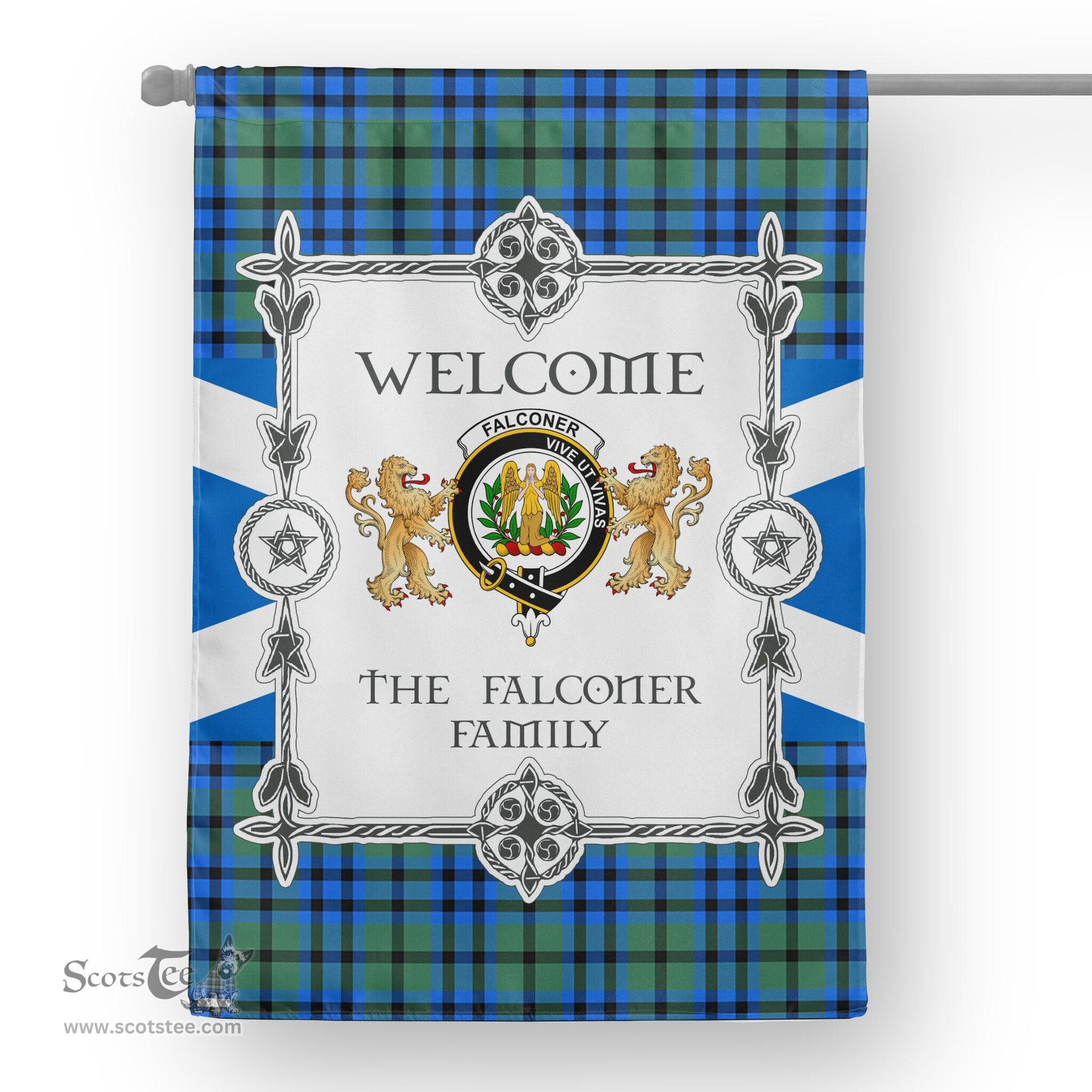 Falconer Tartan Garden Flag - Tartan Flag Clan Badge Scottish Tartan House Flag, tartan garden flag, Tartan Flag, Crest Garden Flag, Garden Flag, Ireland Garden Flag, Family Crest, Custom Flag, Custom Garden Flag, Ireland Custom Flag, clan tartan flags