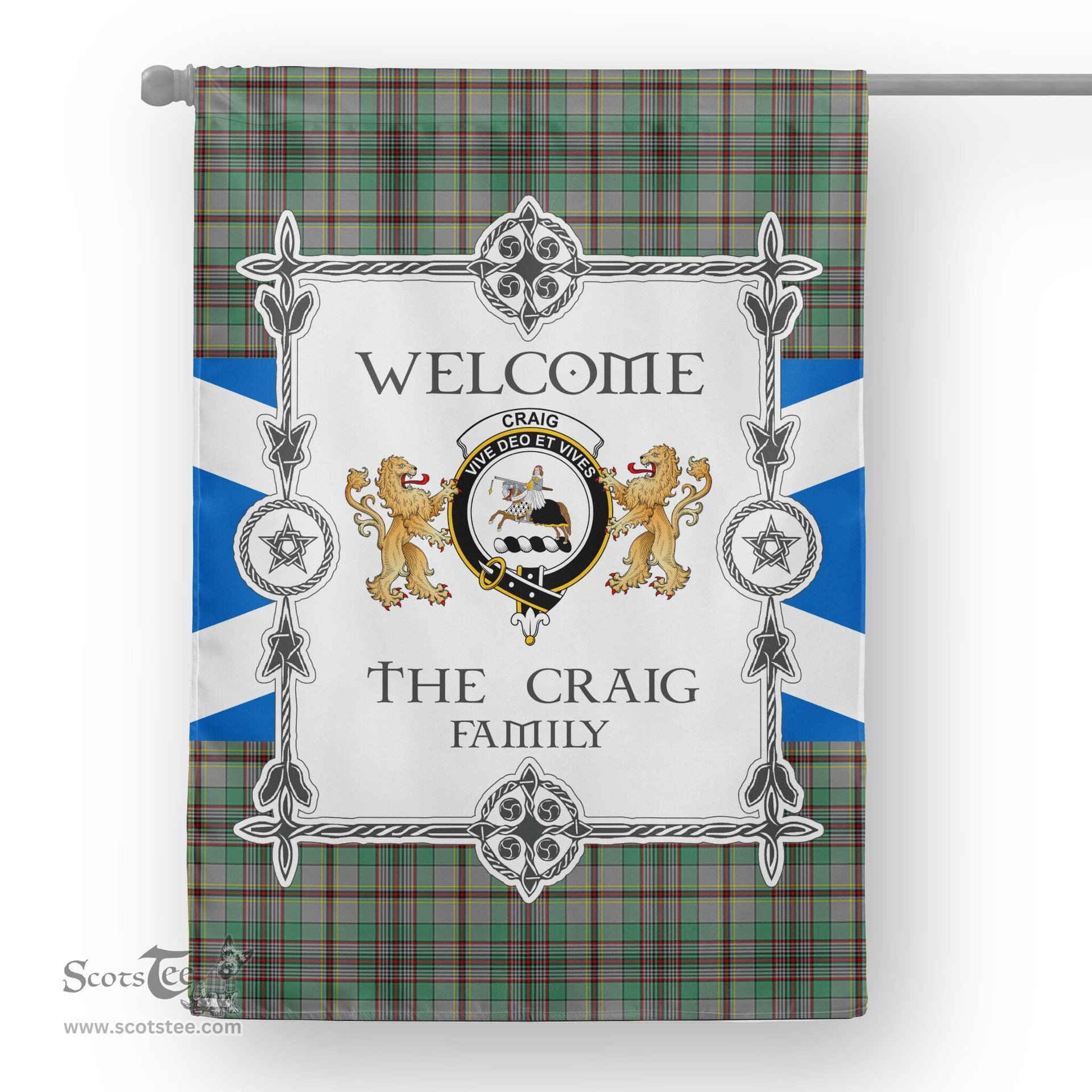 Scotstee Shop Craig Tartan Garden Flag - Tartan Flag Clan Badge Scottish Tartan House Flag, tartan garden flag, Tartan Flag, Crest Garden Flag, Garden Flag, Ireland Garden Flag, Family Crest, Custom Flag, Custom Garden Flag, Ireland Custom Flag, clan tartan flags