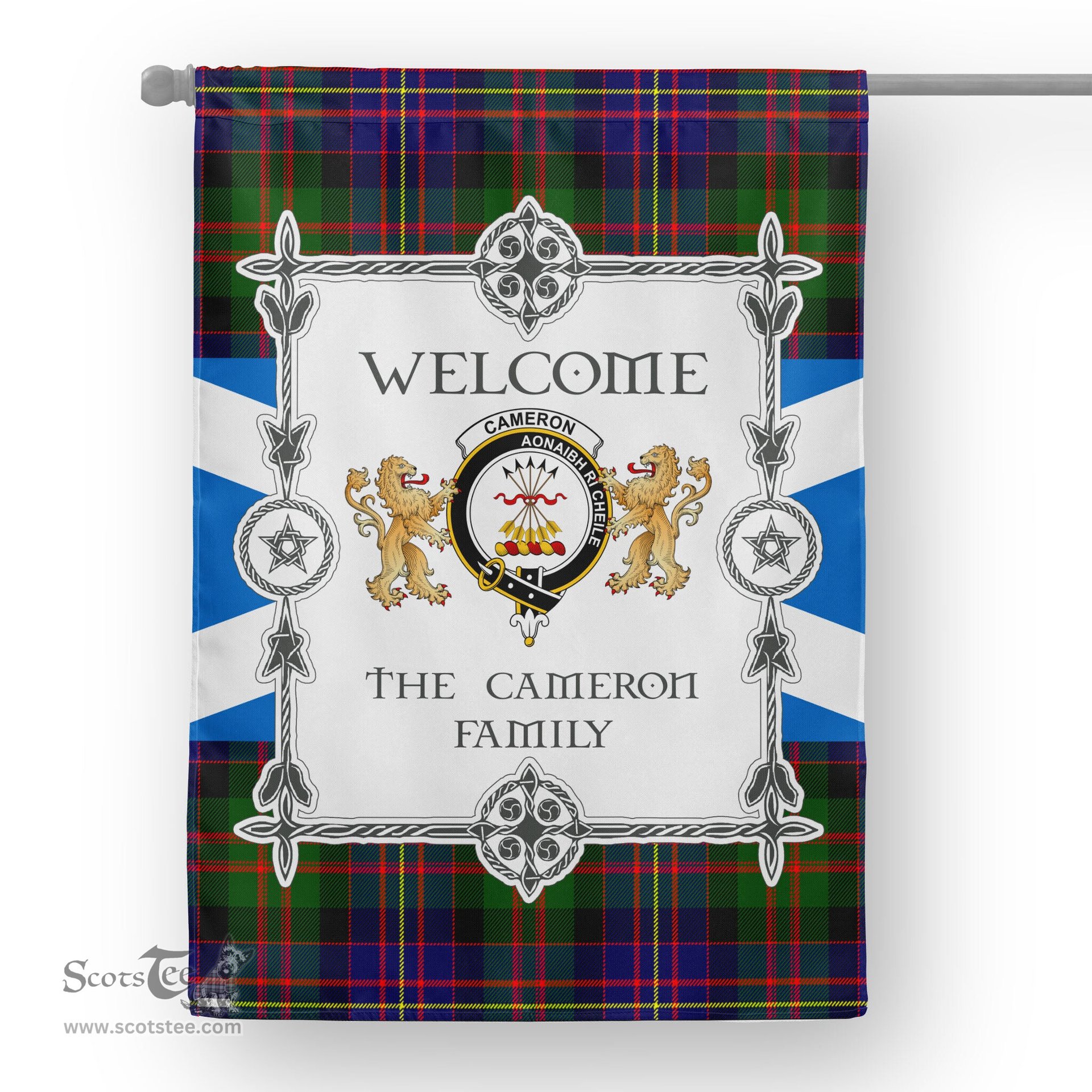 Scotstee Shop Cameron Of Erracht Modern Tartan Garden Flag - Tartan Flag Clan Badge Scottish Tartan House Flag, tartan garden flag, Tartan Flag, Crest Garden Flag, Garden Flag, Ireland Garden Flag, Family Crest, Custom Flag, Custom Garden Flag, Ireland Custom Flag, clan tartan flags
