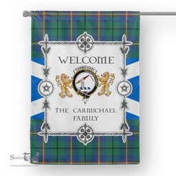 Scotstee Shop Carmichael Ancient Tartan Garden Flag - Tartan Flag Clan Badge Scottish Tartan House Flag, tartan garden flag, Tartan Flag, Crest Garden Flag, Garden Flag, Ireland Garden Flag, Family Crest, Custom Flag, Custom Garden Flag, Ireland Custom Flag, clan tartan flags