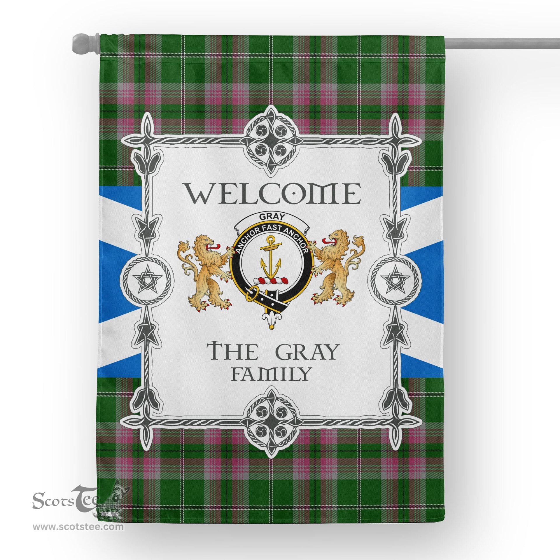 Gray Hunting Tartan Garden Flag - Tartan Flag Clan Badge Scottish Tartan House Flag, tartan garden flag, Tartan Flag, Crest Garden Flag, Garden Flag, Ireland Garden Flag, Family Crest, Custom Flag, Custom Garden Flag, Ireland Custom Flag, clan tartan flags