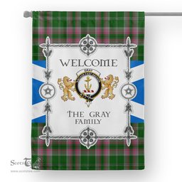 Gray Hunting Tartan Garden Flag - Tartan Flag Clan Badge Scottish Tartan House Flag, tartan garden flag, Tartan Flag, Crest Garden Flag, Garden Flag, Ireland Garden Flag, Family Crest, Custom Flag, Custom Garden Flag, Ireland Custom Flag, clan tartan flags