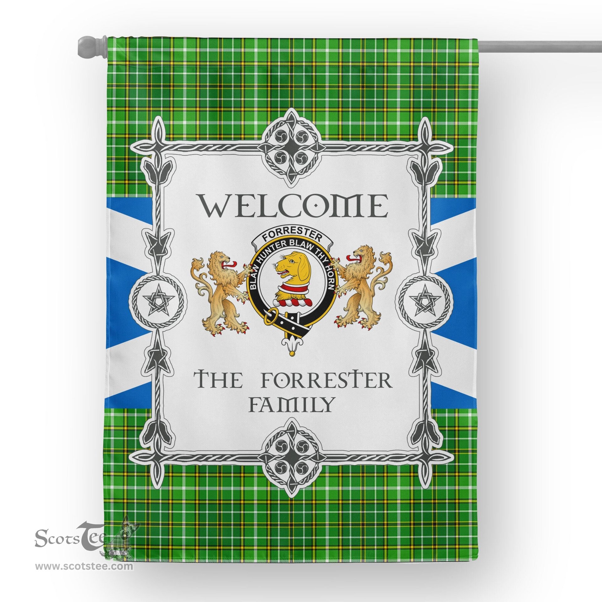 Forrester Hunting Tartan Garden Flag - Tartan Flag Clan Badge Scottish Tartan House Flag, tartan garden flag, Tartan Flag, Crest Garden Flag, Garden Flag, Ireland Garden Flag, Family Crest, Custom Flag, Custom Garden Flag, Ireland Custom Flag, clan tartan flags