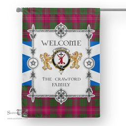 Scotstee Shop Crawford Tartan Garden Flag - Tartan Flag Clan Badge Scottish Tartan House Flag, tartan garden flag, Tartan Flag, Crest Garden Flag, Garden Flag, Ireland Garden Flag, Family Crest, Custom Flag, Custom Garden Flag, Ireland Custom Flag, clan tartan flags
