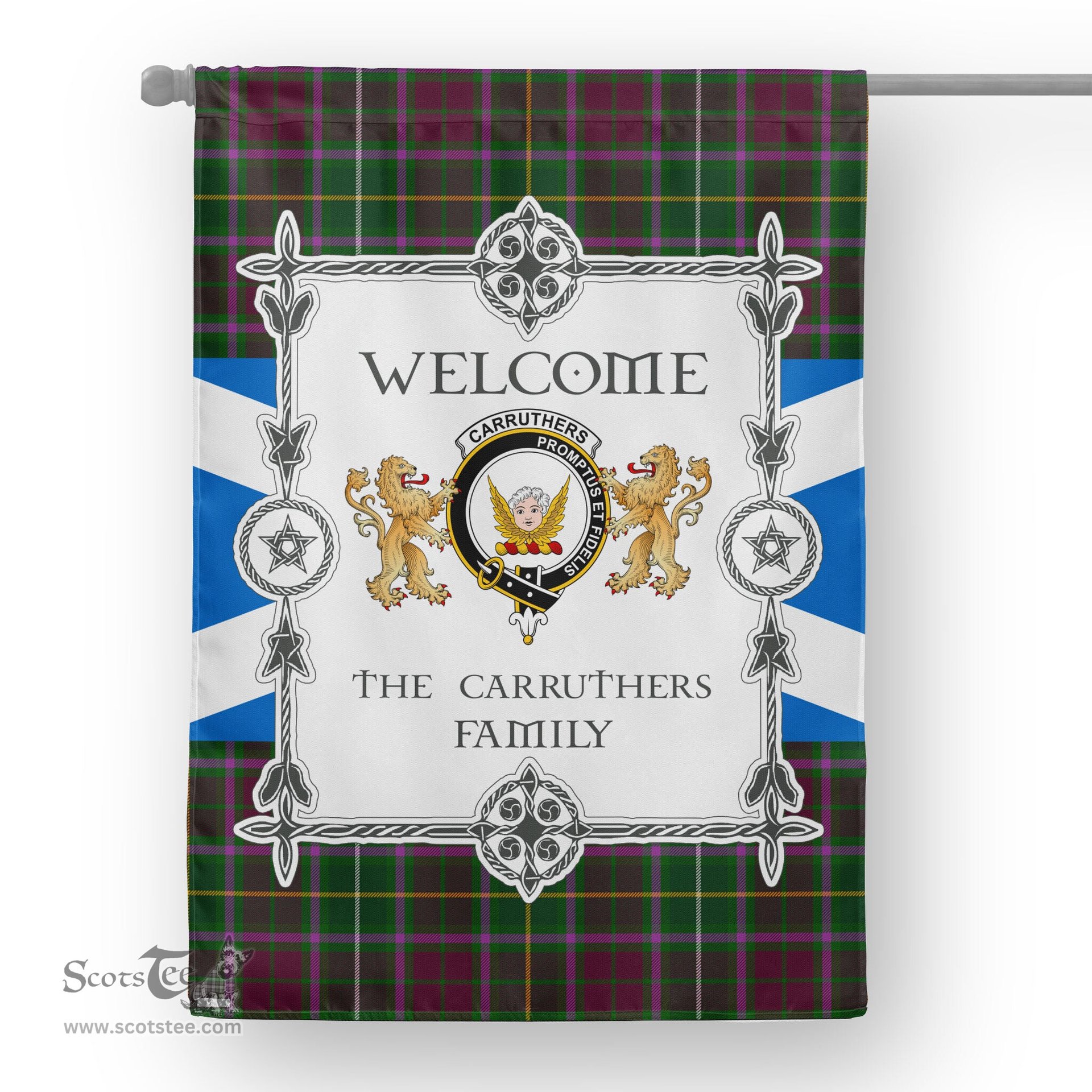 Scotstee Shop Carruthers Hunting Tartan Garden Flag - Tartan Flag Clan Badge Scottish Tartan House Flag, tartan garden flag, Tartan Flag, Crest Garden Flag, Garden Flag, Ireland Garden Flag, Family Crest, Custom Flag, Custom Garden Flag, Ireland Custom Flag, clan tartan flags